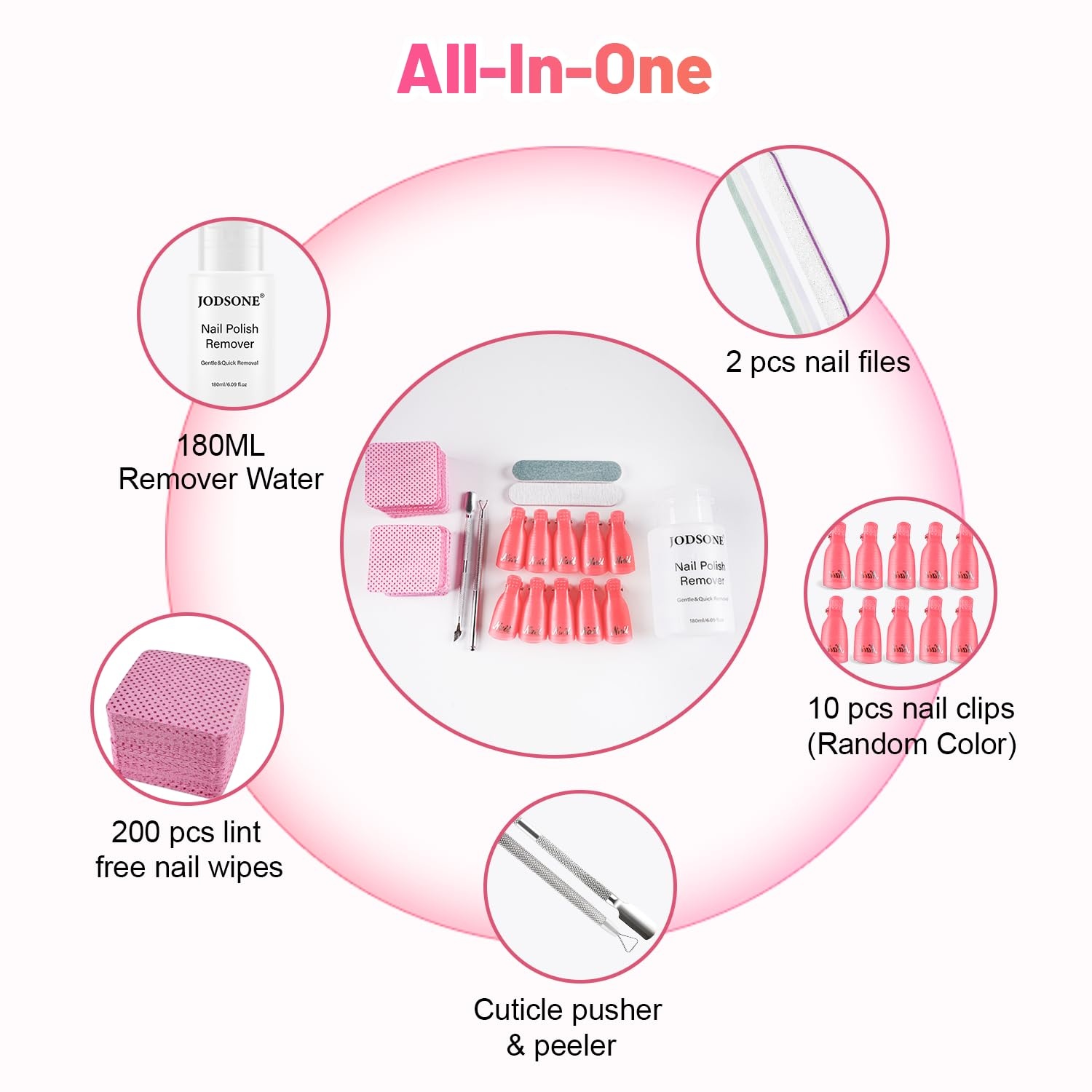JODSONE 3Pcs 10ml Top and Base Coat Gel Nail Remover Set Gel Nail Remover for Quick and Easy at Home Removal U V Light Curing Required(R0002) - view 5