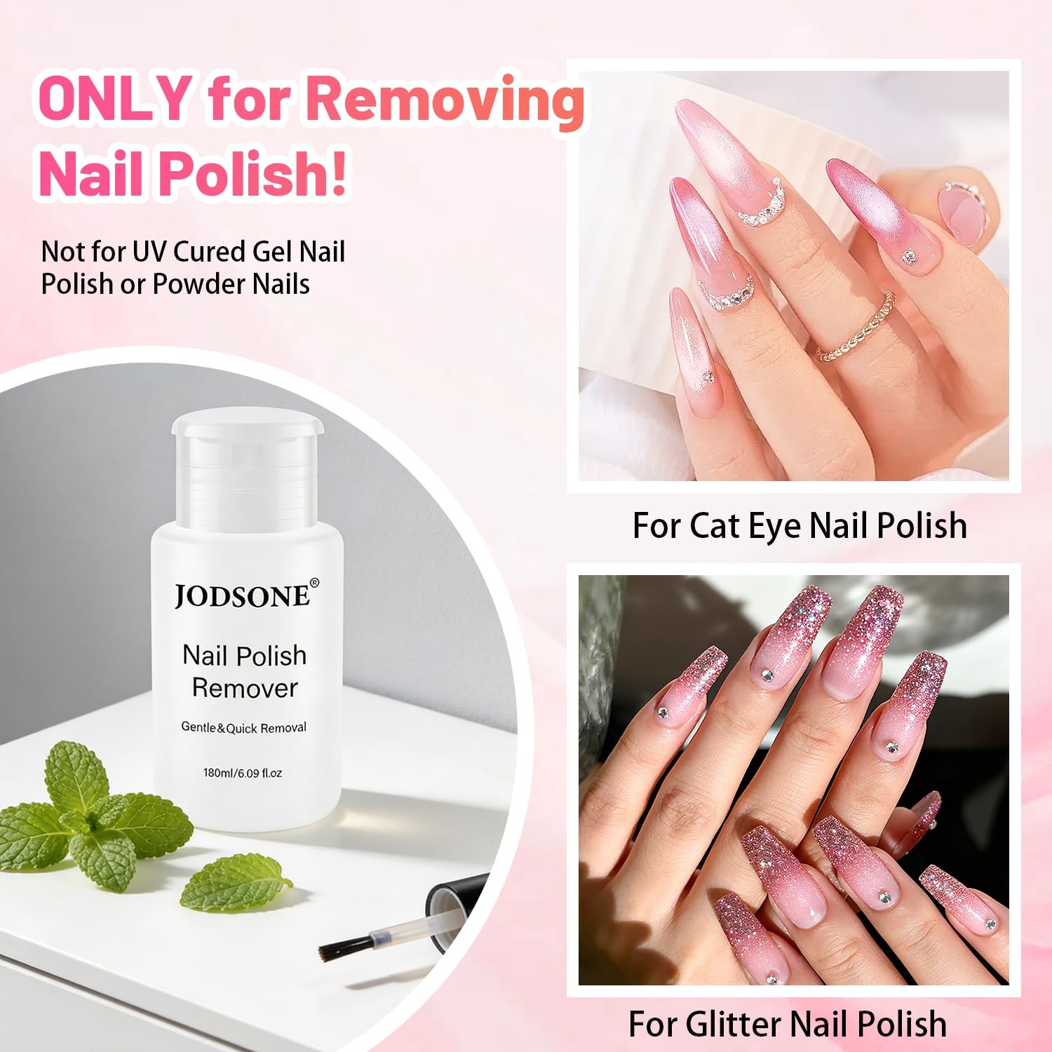 JODSONE 3Pcs 10ml Top and Base Coat Gel Nail Remover Set Gel Nail Remover for Quick and Easy at Home Removal U V Light Curing Required(R0002) - view 6