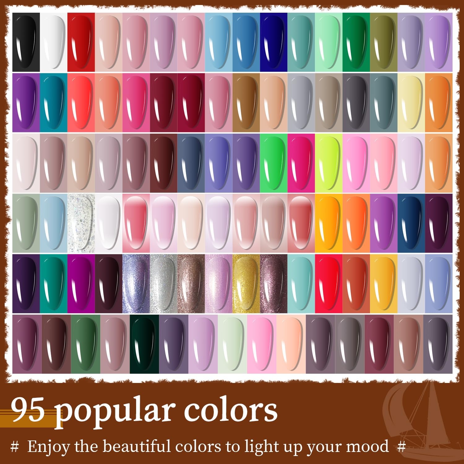 JODSONE 12 PCS Gel Nail Polish Set with Base Coat and Top Coat Limited Red Pink High Gloss Fashion Gifts for Women & Girls(100SET 01) - view 2