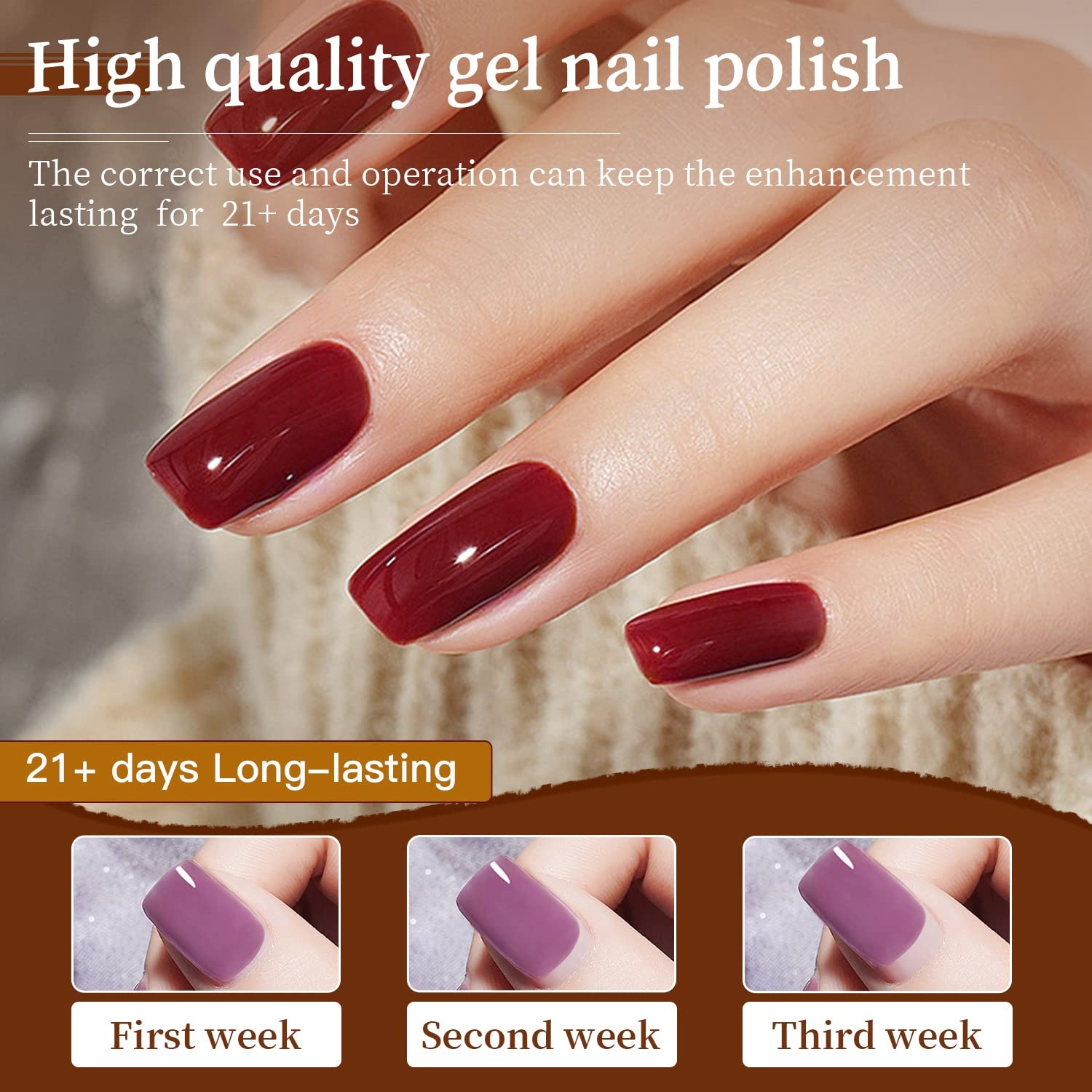 JODSONE 12 PCS Gel Nail Polish Set with Base Coat and Top Coat Limited Red Pink High Gloss Fashion Gifts for Women & Girls(100SET 01) - view 5