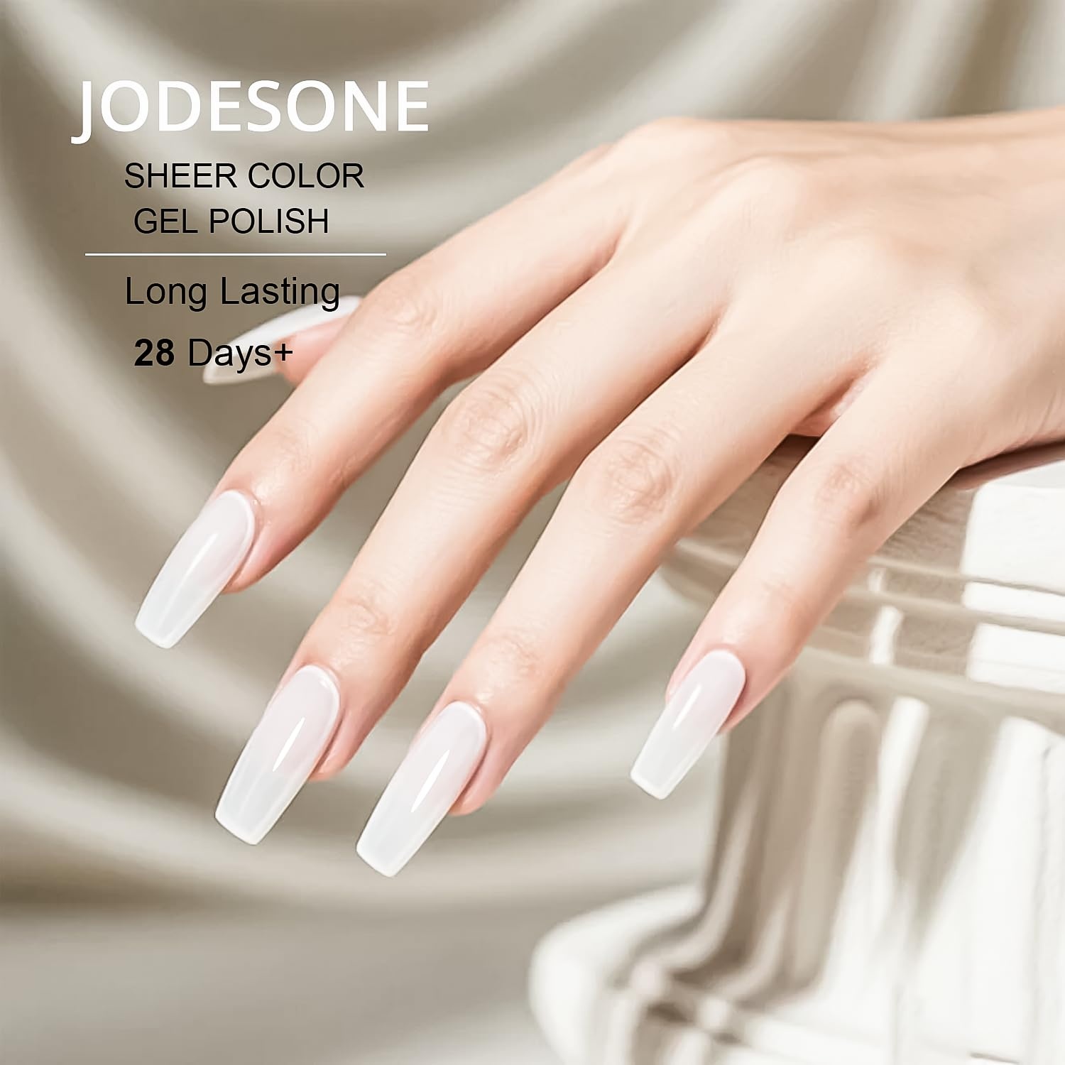 JODSONE 18ml Nude Jelly Gel Nail Polish Soak Off UV LED Art Manicure Salon DIY at Home Gift for Women(Jelly Elegant White) - view 3