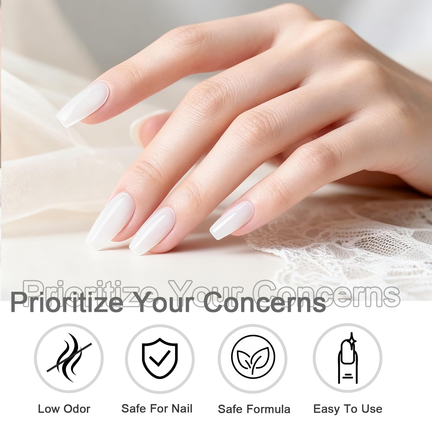 JODSONE 18ml Nude Jelly Gel Nail Polish Soak Off UV LED Art Manicure Salon DIY at Home Gift for Women(Jelly Elegant White) - view 4