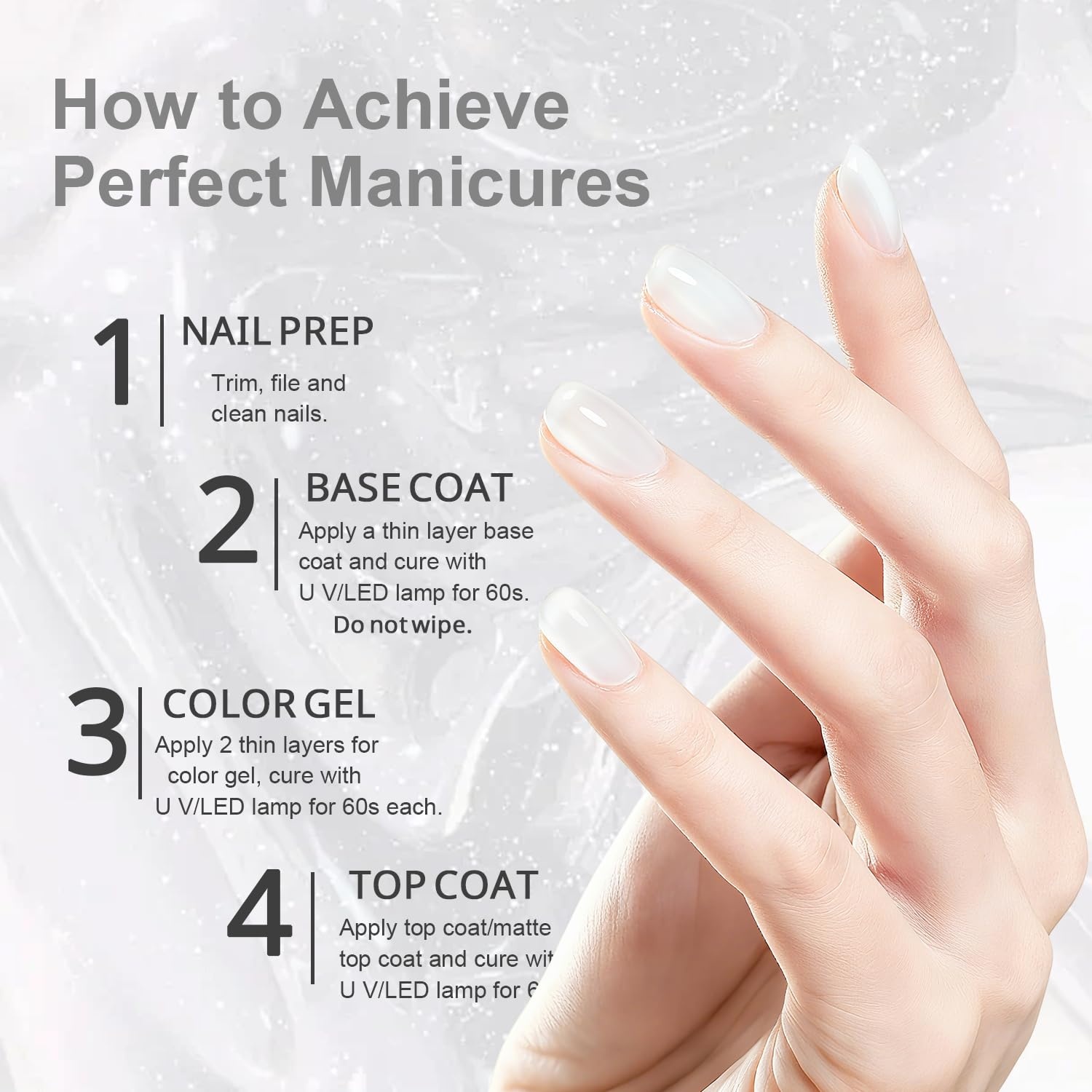JODSONE 18ml Nude Jelly Gel Nail Polish Soak Off UV LED Art Manicure Salon DIY at Home Gift for Women(Jelly Elegant White) - view 5