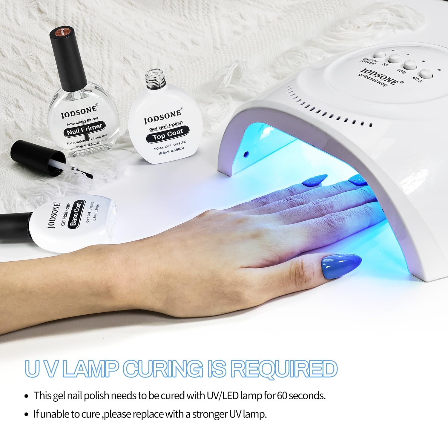 JODSONE 3Pcs 16.5ml Top Coat and Base Coat Set with Gel Nail Remover No Wipe Top Coat Base Need U V Lamp Cured Gel Nail Remover for Quick and Easy Removal At Home(GN003)