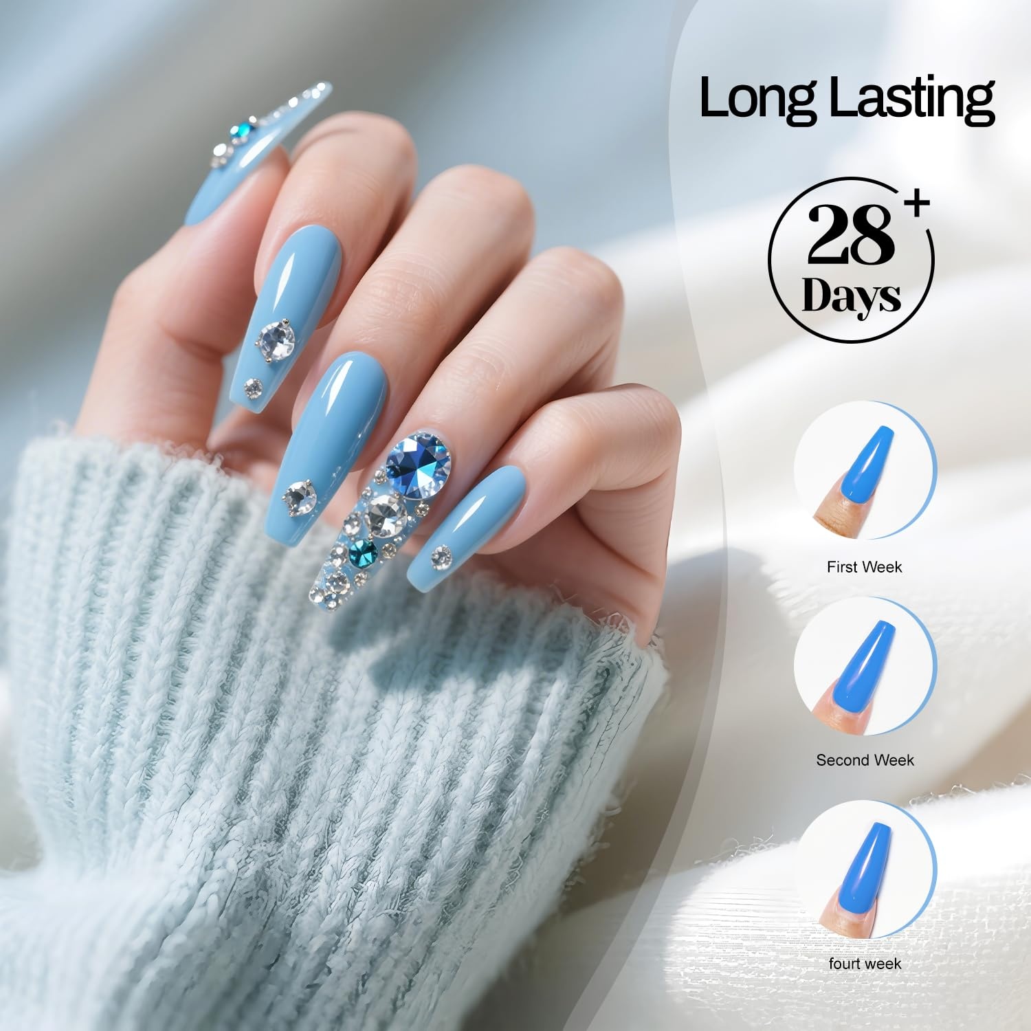 JODSONE 3Pcs 16.5ml Top Coat and Base Coat Set with Gel Nail Remover No Wipe Top Coat Base Need U V Lamp Cured Gel Nail Remover for Quick and Easy Removal At Home(GN003) - view 5