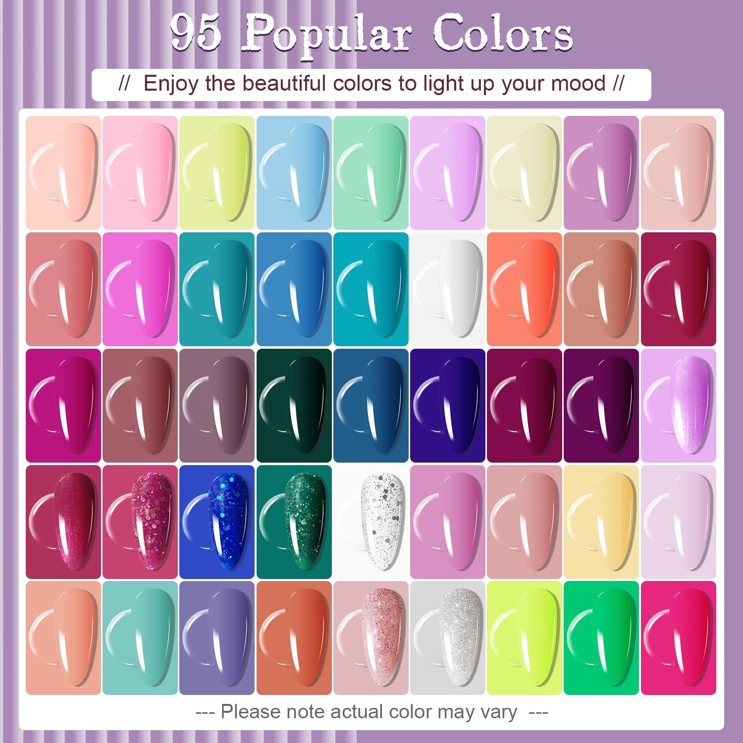 JODSONE 12 PCS Gel Nail Polish Set with Base Coat and Top Coat Limited Red Pink High Gloss Fashion Gifts for Women & Girls(100SET 05) - view 2