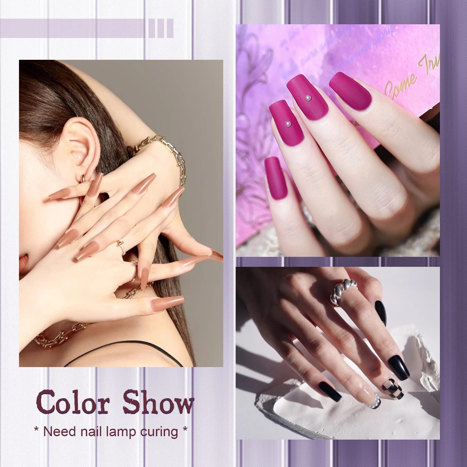 JODSONE 12 PCS Gel Nail Polish Set with Base Coat and Top Coat Limited Red Pink High Gloss Fashion Gifts for Women & Girls(100SET 05) - view 4