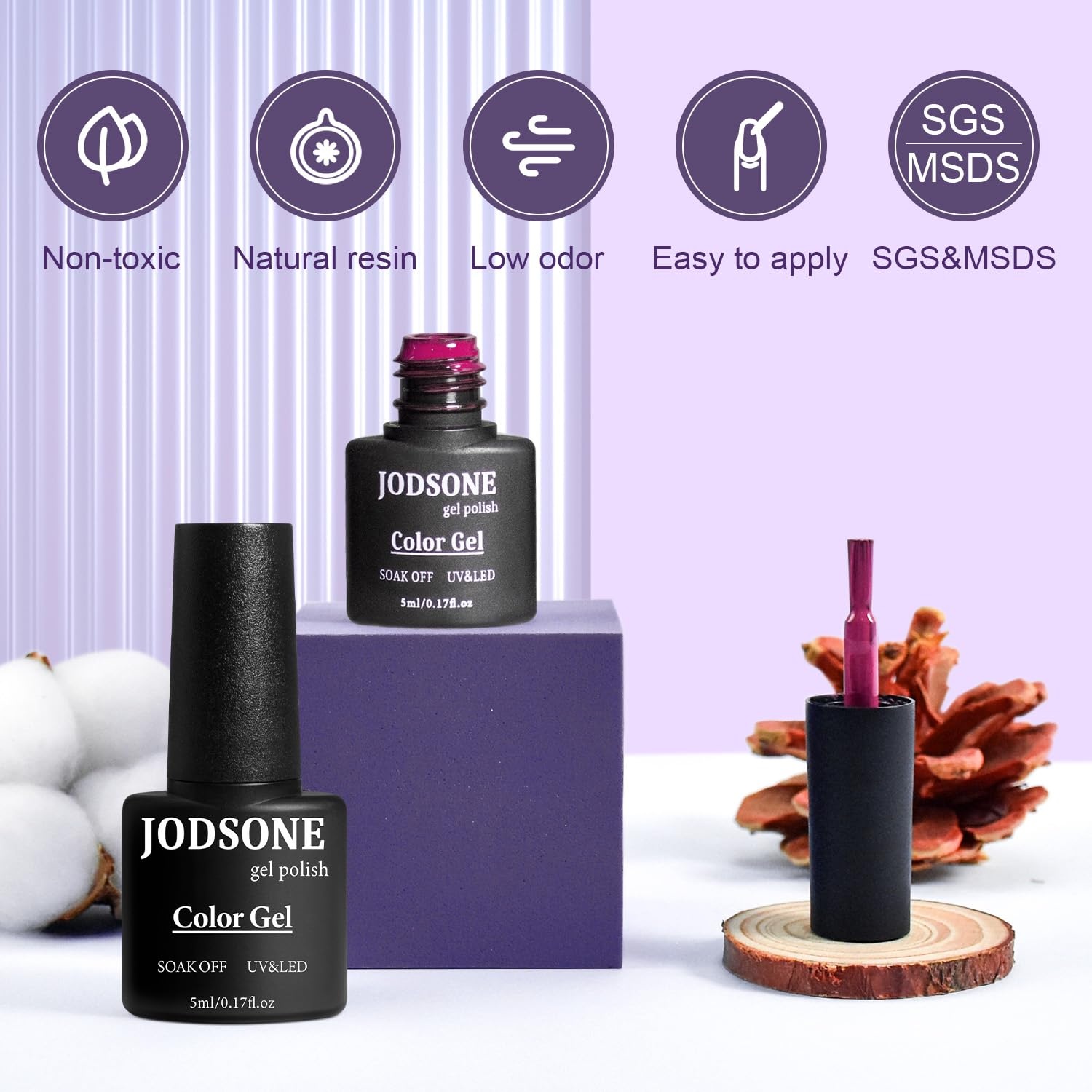 JODSONE 12 PCS Gel Nail Polish Set with Base Coat and Top Coat Limited Red Pink High Gloss Fashion Gifts for Women & Girls(100SET 05) - view 6