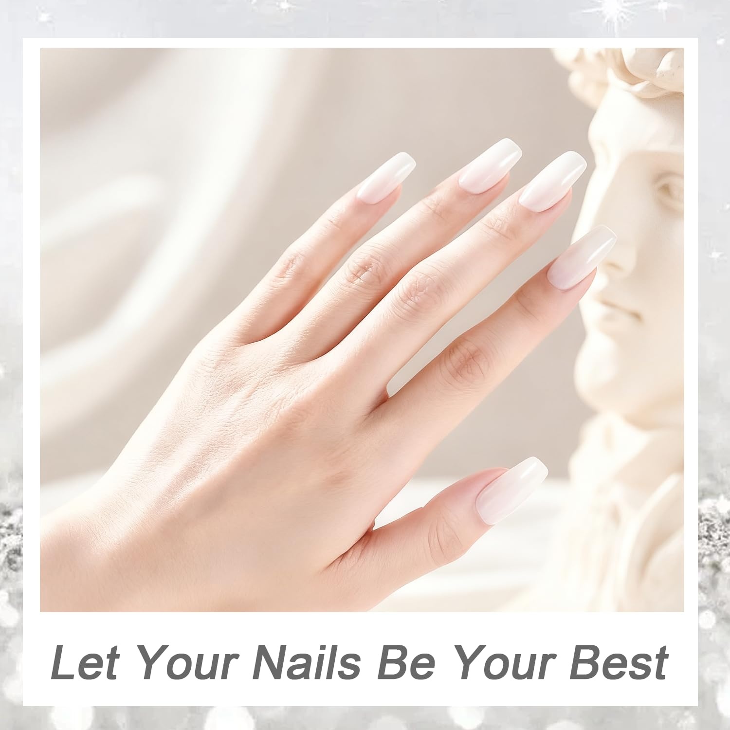 JODSONE White Gel Nail Polish 18ml Gel Polish White Soak Off U V Lamp Gel Polish Art Manicure Salon DIY at Home(Jelly Elegant White)