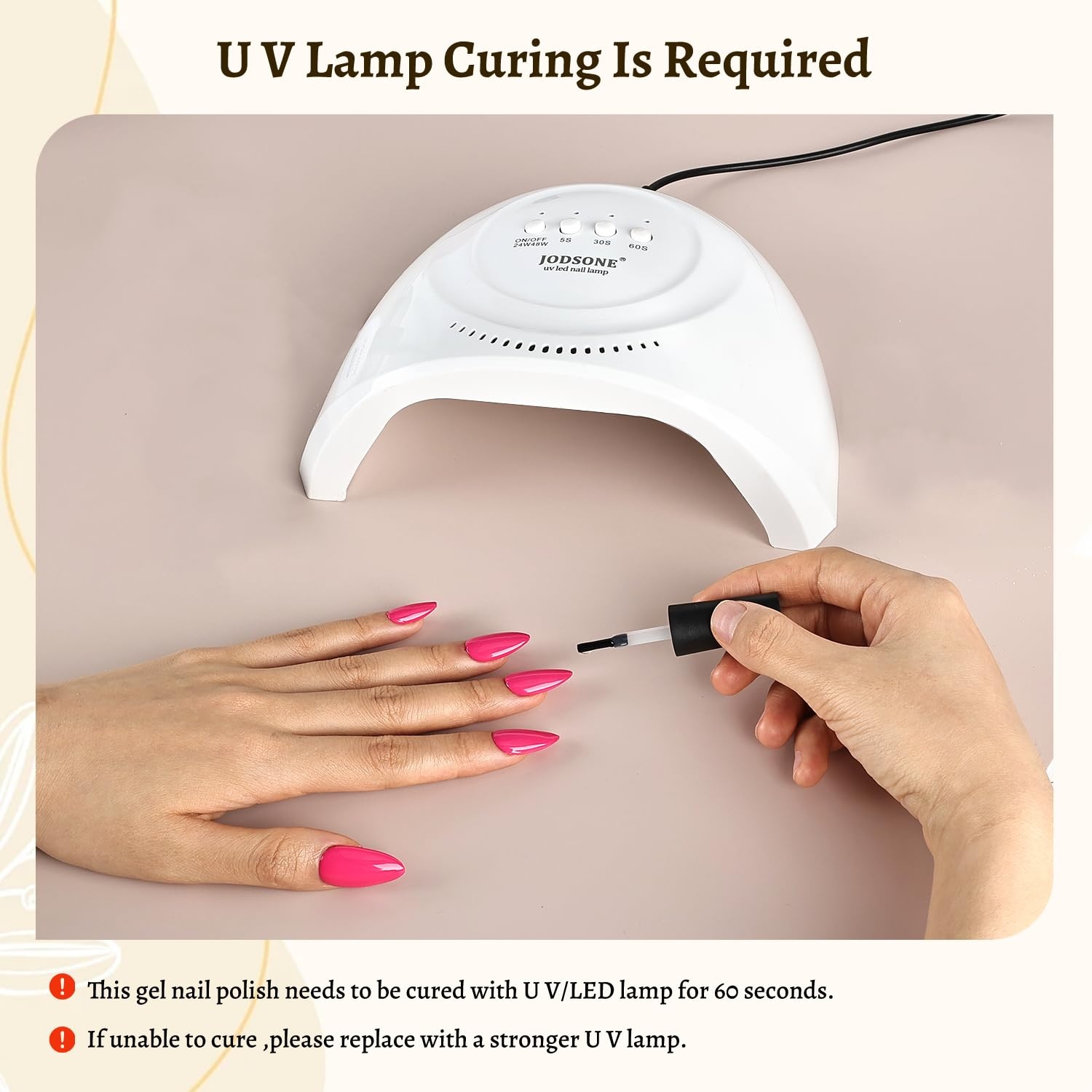 JODSONE 3Pcs 16.5ml Top Coat and Base Coat Set with Gel Nail Remover No Wipe Top Coat Base Need U V Lamp Cured Gel Nail Remover for Quick and Easy Removal At Home(GN010) - view 5