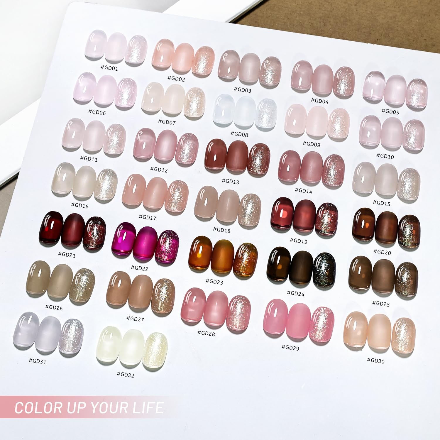 JODSONE 36Pcs Jelly Gel Nail Polish Kit 32 Colors | Pink White Red with Glossy & Matte Top Coat and Base Coat at Home Nail Art DIY Gift for Women