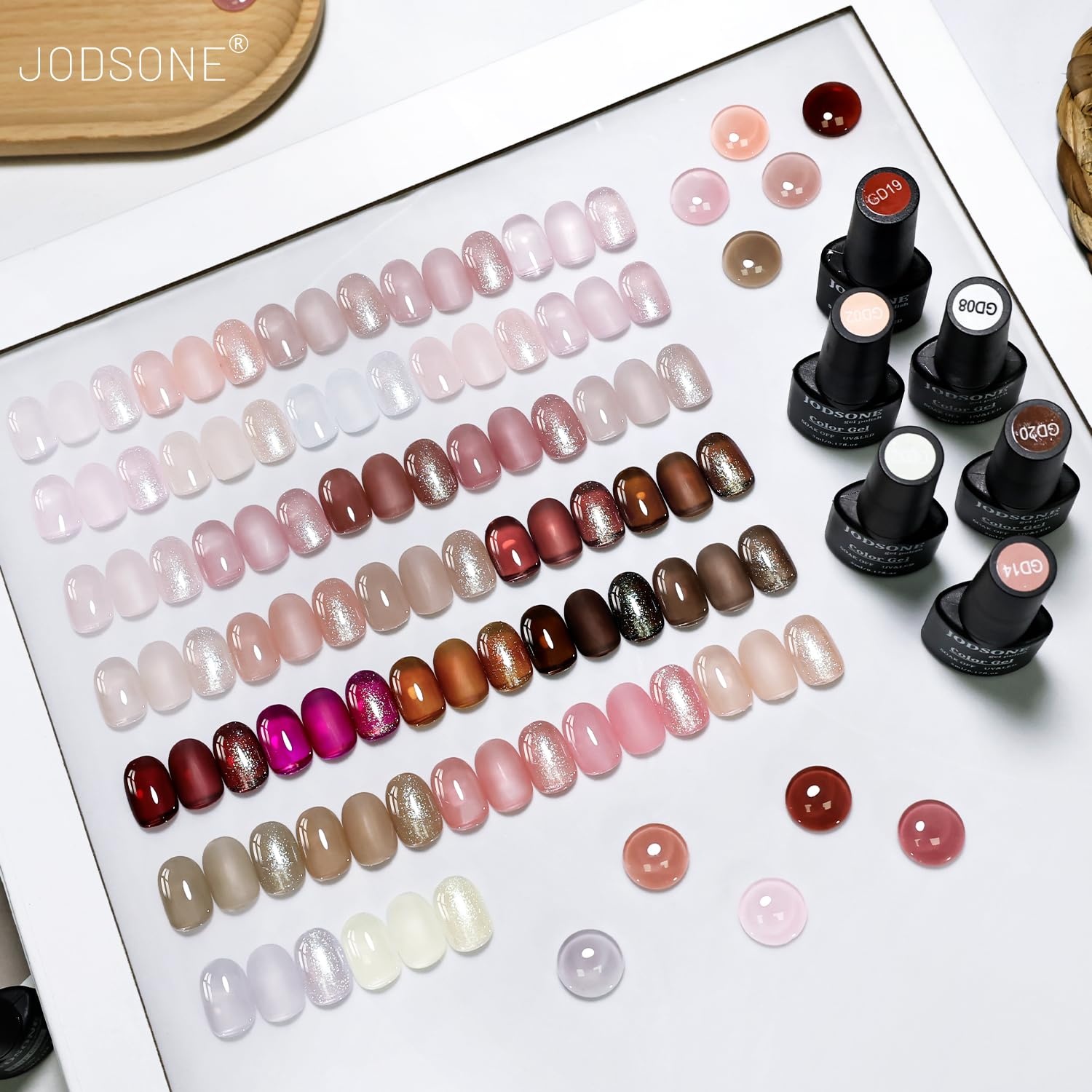 JODSONE 36Pcs Jelly Gel Nail Polish Kit 32 Colors | Pink White Red with Glossy & Matte Top Coat and Base Coat at Home Nail Art DIY Gift for Women - view 3