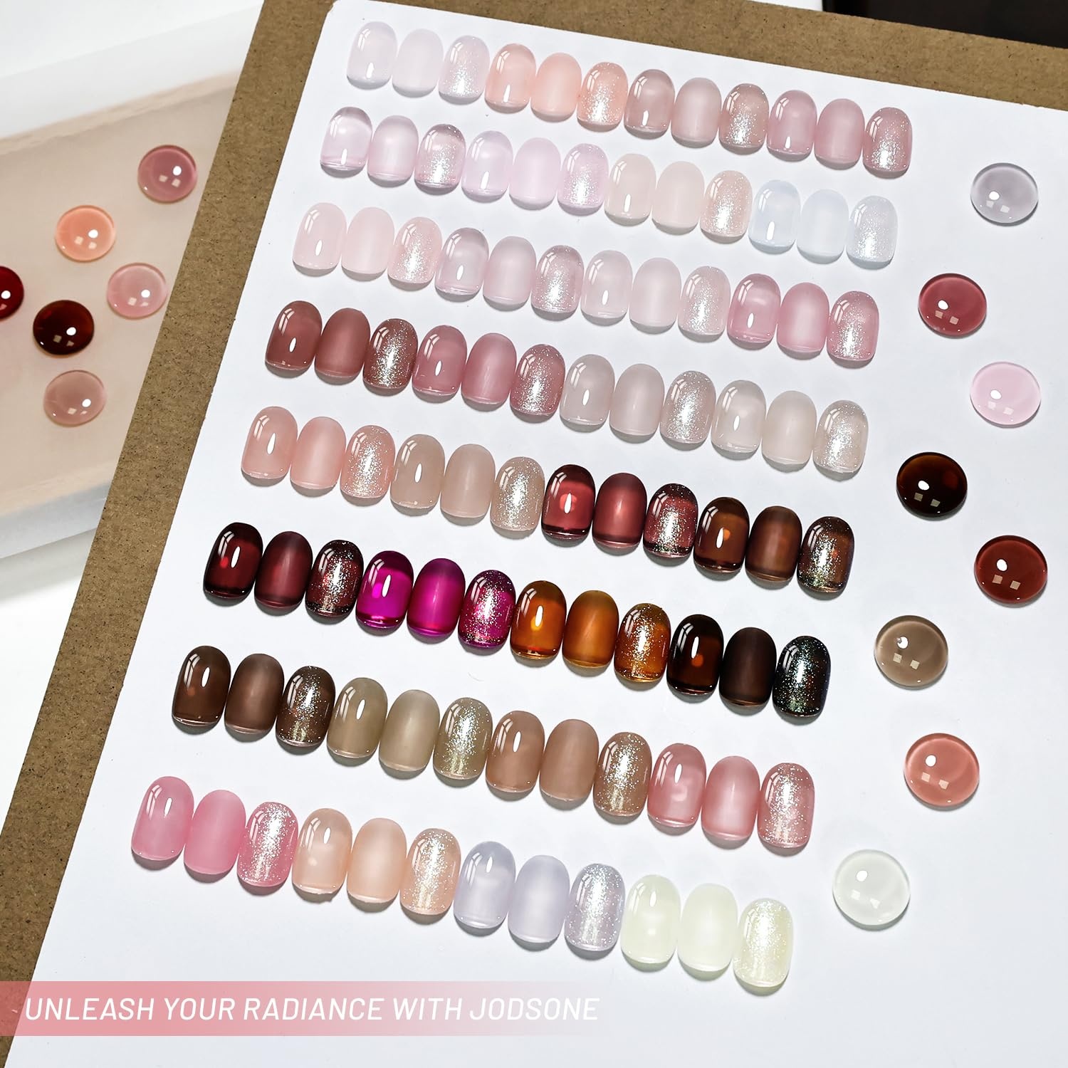 JODSONE 36Pcs Jelly Gel Nail Polish Kit 32 Colors | Pink White Red with Glossy & Matte Top Coat and Base Coat at Home Nail Art DIY Gift for Women - view 5