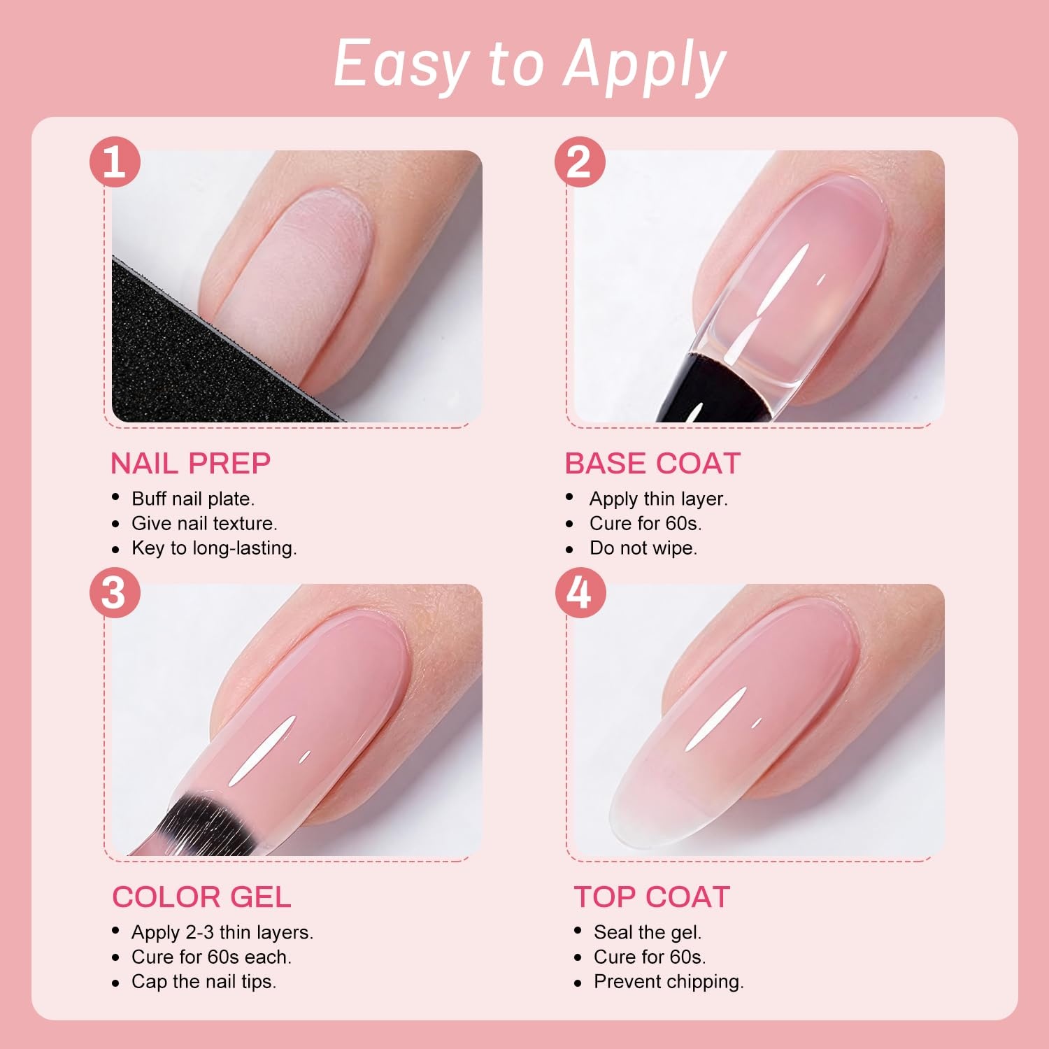 JODSONE 36Pcs Jelly Gel Nail Polish Kit 32 Colors | Pink White Red with Glossy & Matte Top Coat and Base Coat at Home Nail Art DIY Gift for Women - view 7