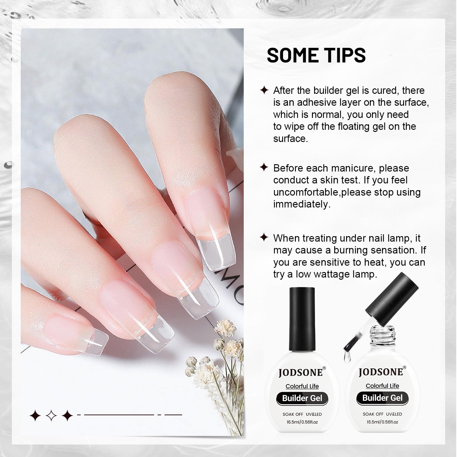 JODSONE Rubber Base Builder Gel for Nails,16.5ML 3-in-1 Nude Pink Rubber Base Gel Polish for Nail Thickening Solution Strengthen,Apex Building,Enhance(16.5ML 2pcs Builder Gel) - view 8