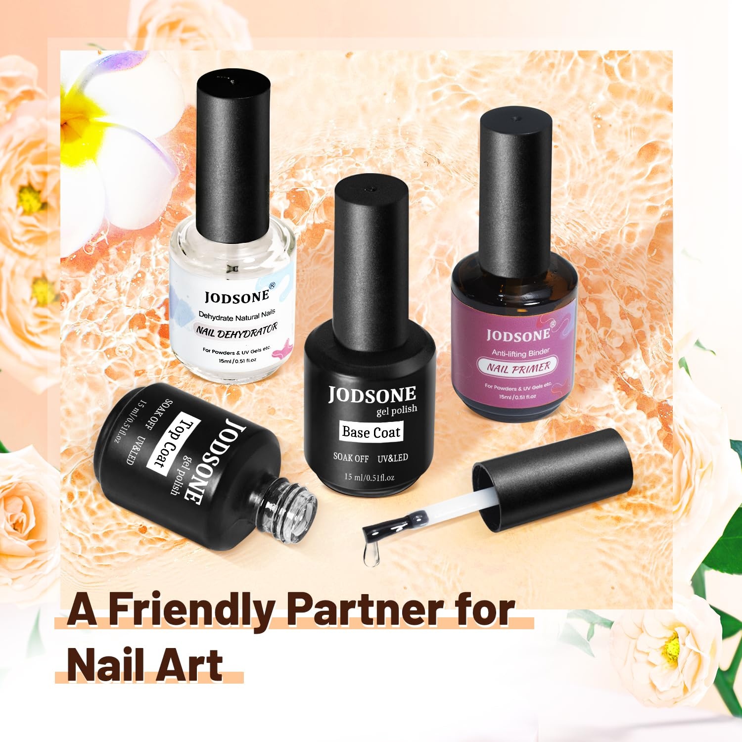 JODSONE 15ML Nail Primer Base Coat Top Coat Glossy Quick Drying Durable DIY Nail Art Design Long Lasting Gift(15ML-DPBT) - view 6