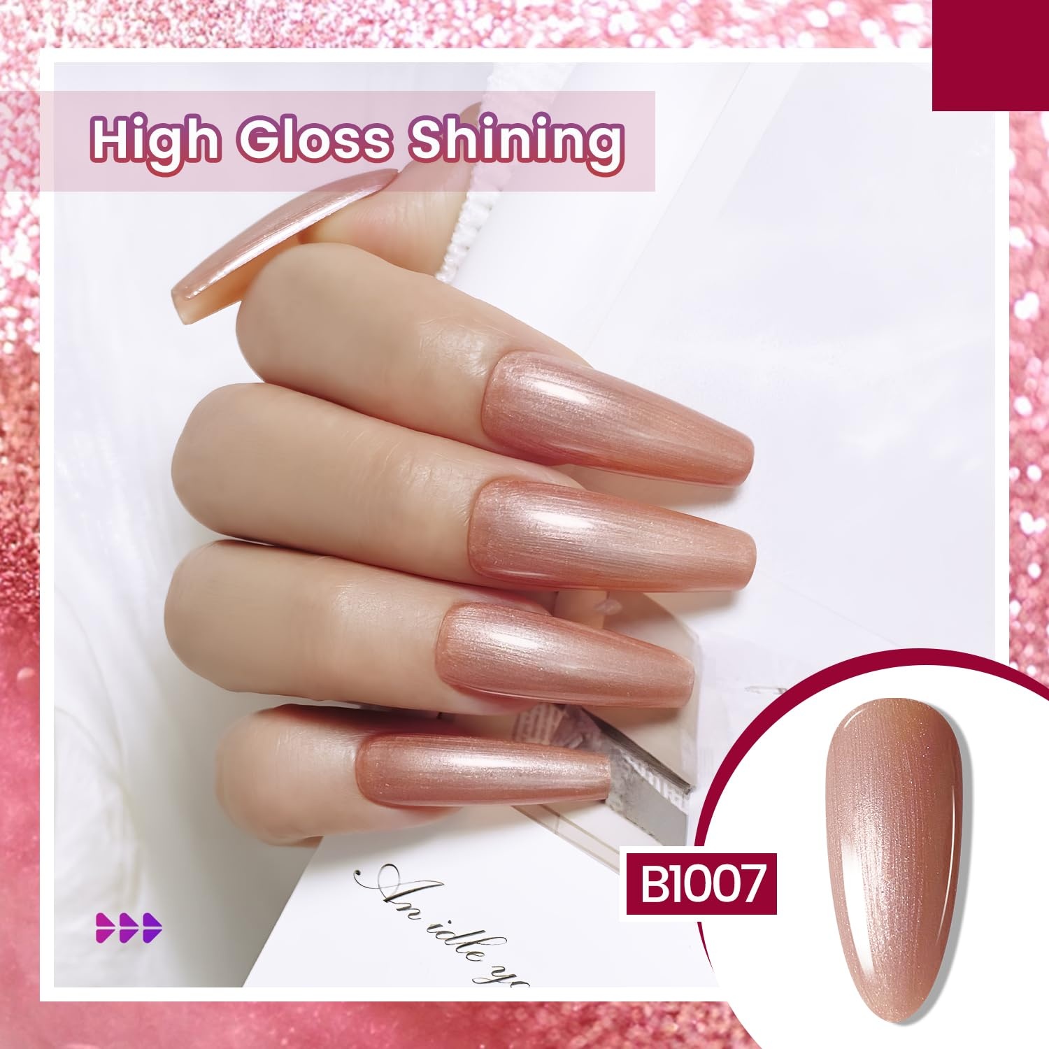 JODSONE 10ml Glitter Gel Nail Polish Set 6Colors Red Glitter Pink White Gel Polish All Seasons Neutral Soak off LED Lamp Manicure Set for Nail Art - view 6