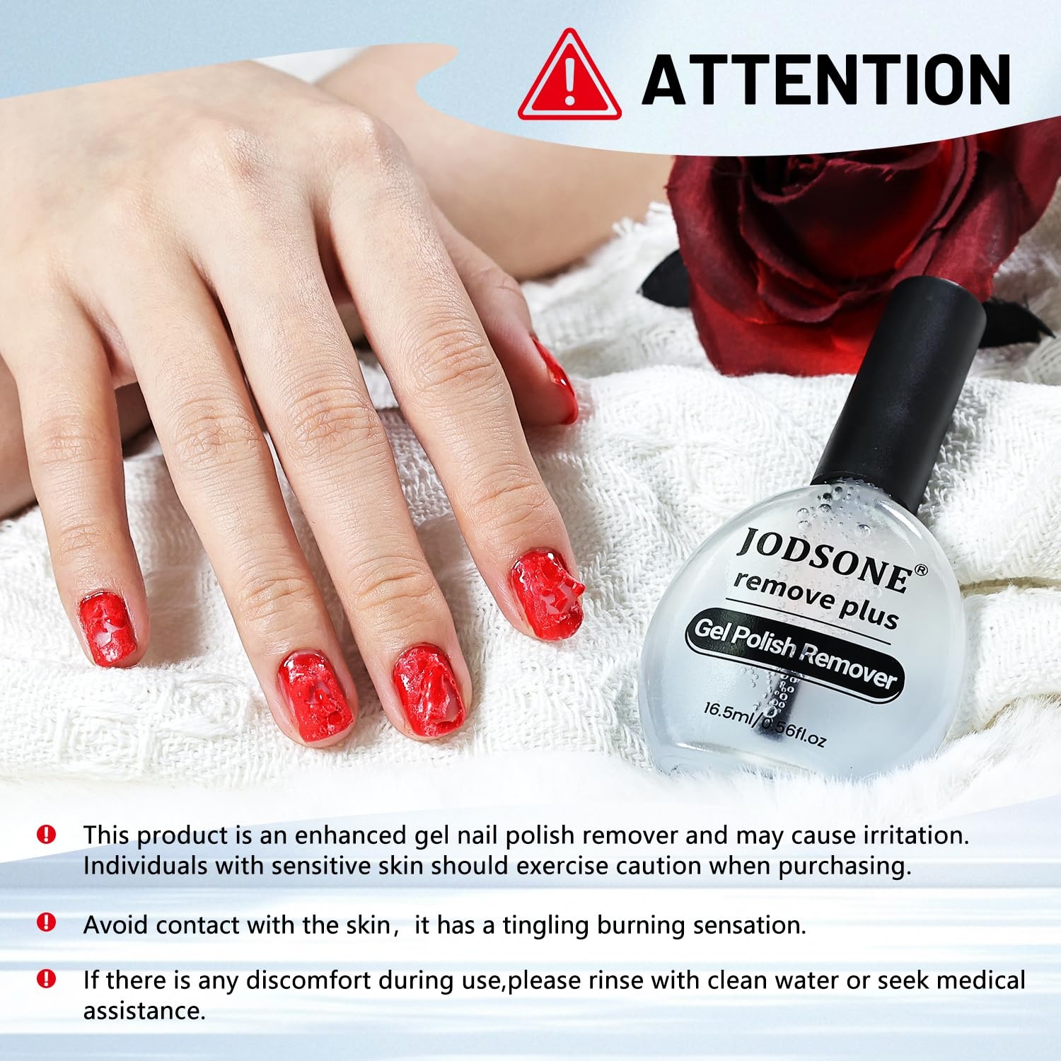 JODSONE Gel Nail Polish Remover Plus – 16.5ML Gel Polish Remover No Need to Soak,High-Concentration Gel Remover for Nails Quickly Remove Nail Polish in Short Time(16.5ML)