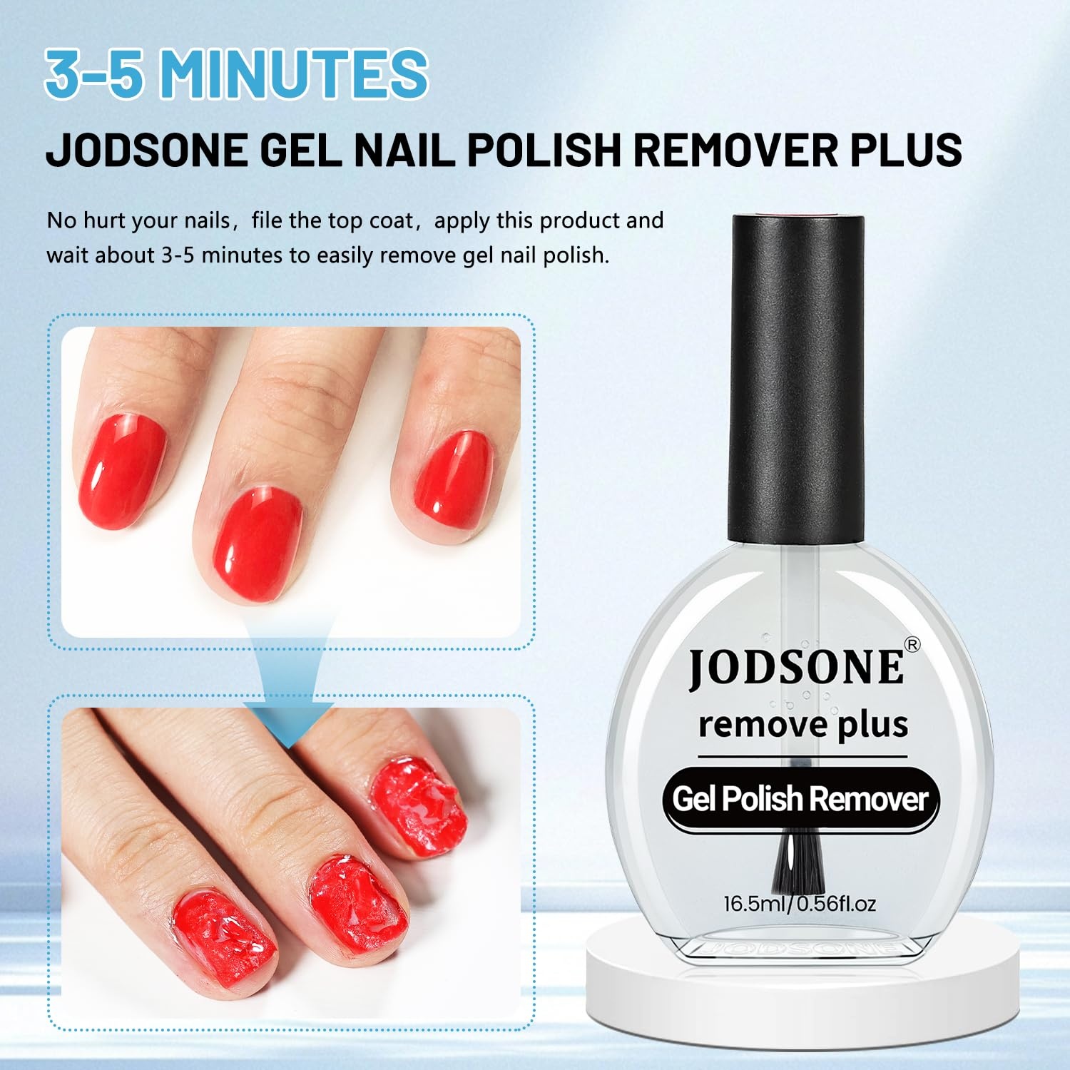 JODSONE Gel Nail Polish Remover Plus – 16.5ML Gel Polish Remover No Need to Soak,High-Concentration Gel Remover for Nails Quickly Remove Nail Polish in Short Time(16.5ML) - view 2