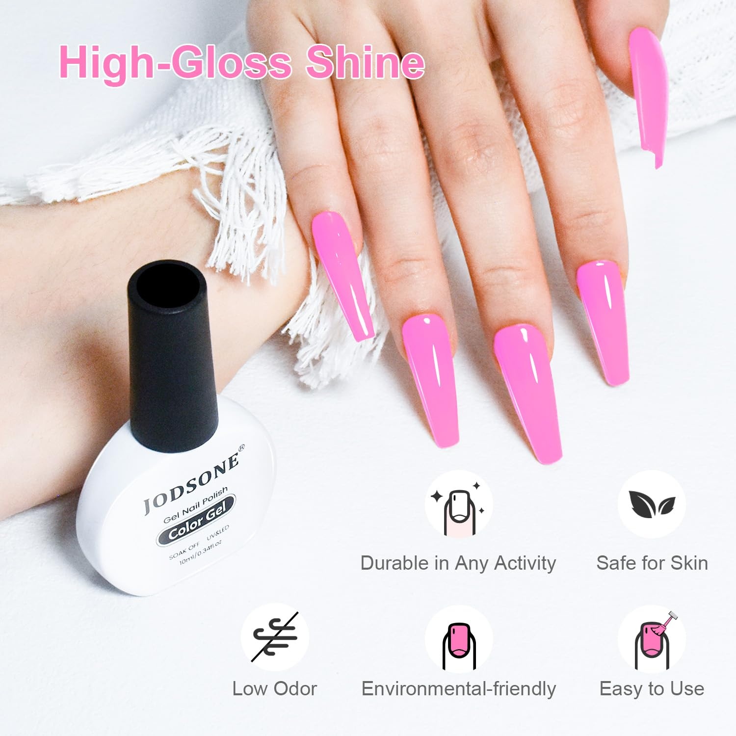 JODSONE 10ml Black Gel Nail Polish Black Gel Polish Soak Off Led Gel Polish Nail Art Manicure Salon Diy Need U V Lamp(B45) - view 5