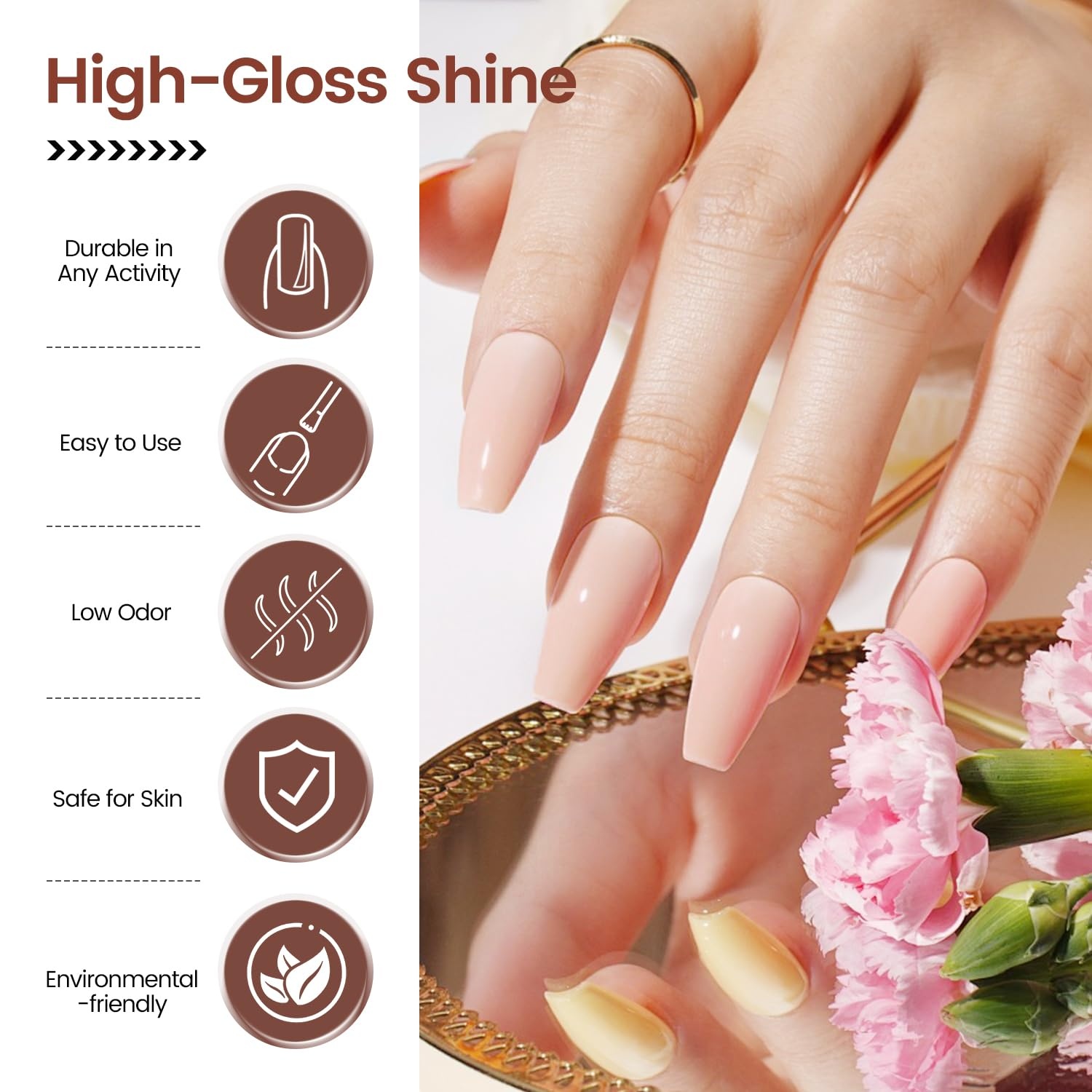 JODSONE 10ML Gel Nail Polish Nude Pink Manicure Light Nude Nail Gel Polish Need U V Lamp Soak Off Curing for Home Salon Nail Art DIY Need U V Lamp - view 5