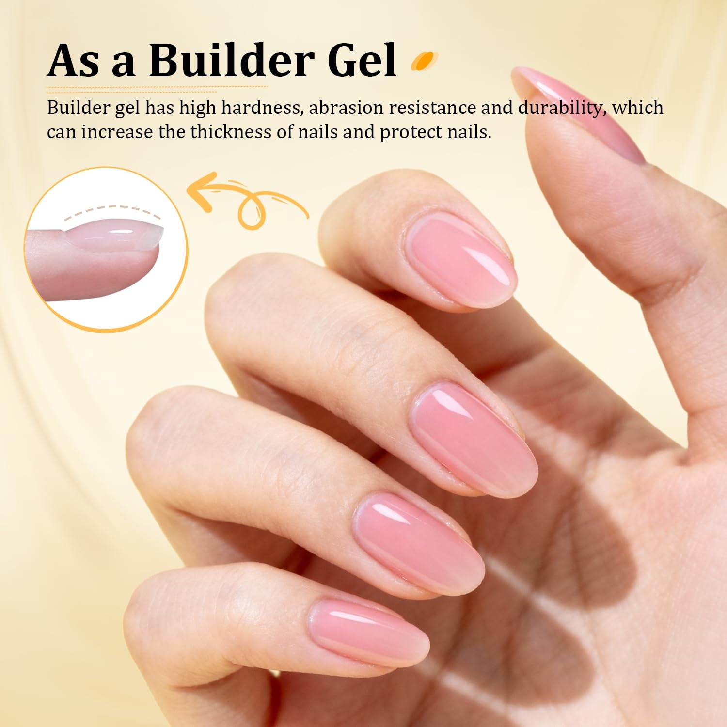 JODSONE 2Pcs 15g Builder Gel & Crystal Top Coat Set-3-in-1 Base Coat,Builder Gel,Nail Thickening Solution and Strengthening Nail Tip Glue & Ultra Clear No Wipe Top Gels,U V/LED Curing(15g Clear 3-in-1 Builder Gel) - view 6