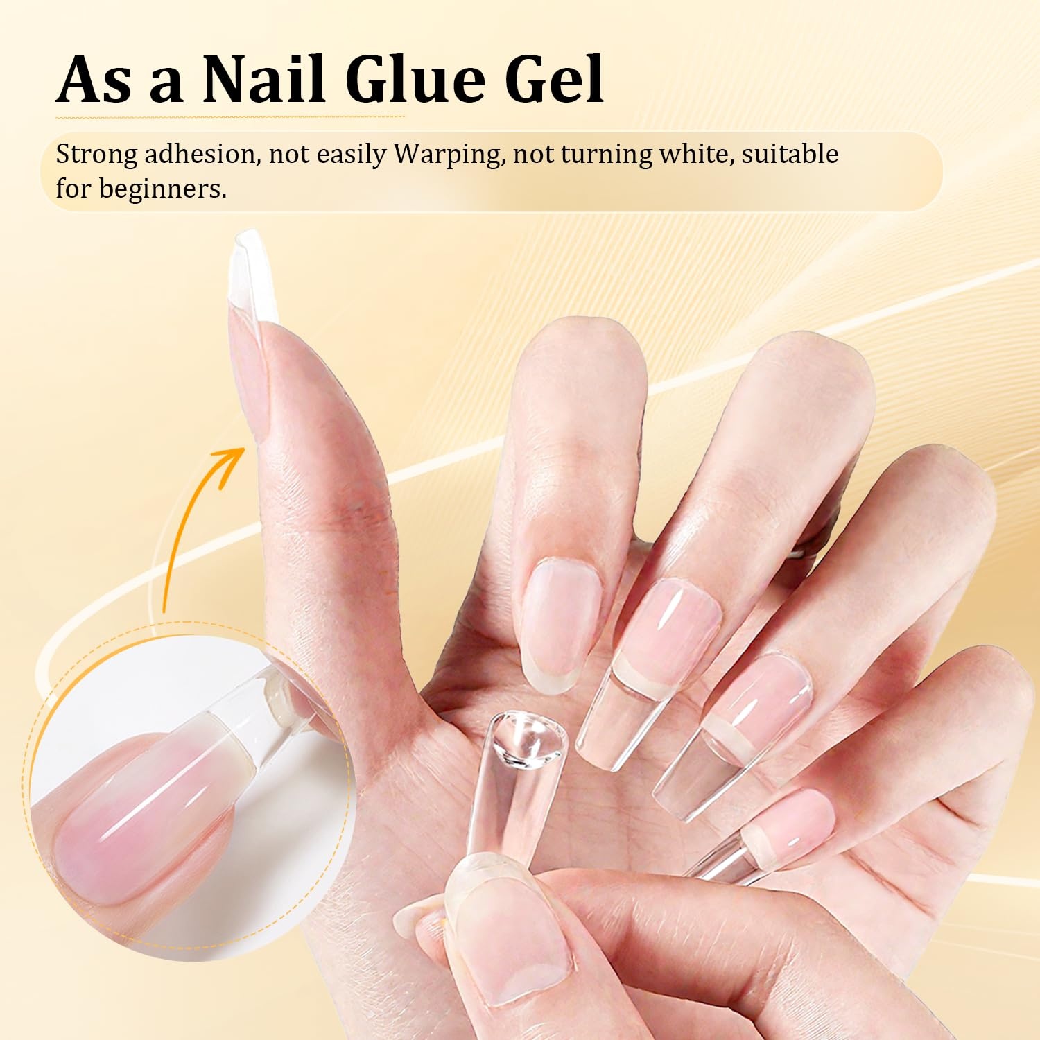 JODSONE 2Pcs 15g Builder Gel & Crystal Top Coat Set-3-in-1 Base Coat,Builder Gel,Nail Thickening Solution and Strengthening Nail Tip Glue & Ultra Clear No Wipe Top Gels,U V/LED Curing(15g Clear 3-in-1 Builder Gel) - view 8