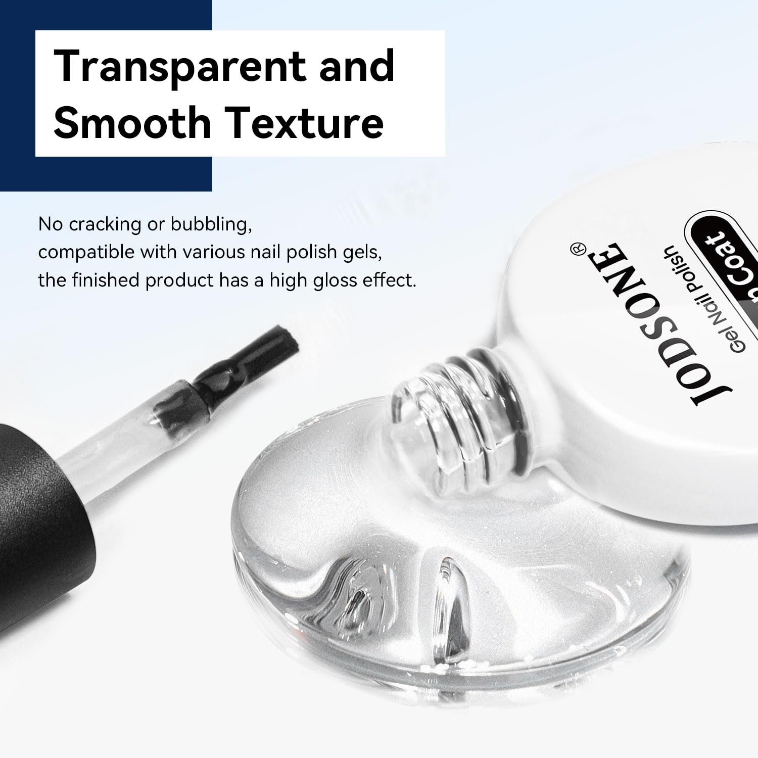 JODSONE 3Pcs 16.5ml Top Coat and Base Coat Set with Gel Nail Remover No Wipe Top Coat Base Need U V Lamp Cured Gel Nail Remover for Quick and Easy Removal At Home(GN008) - view 2
