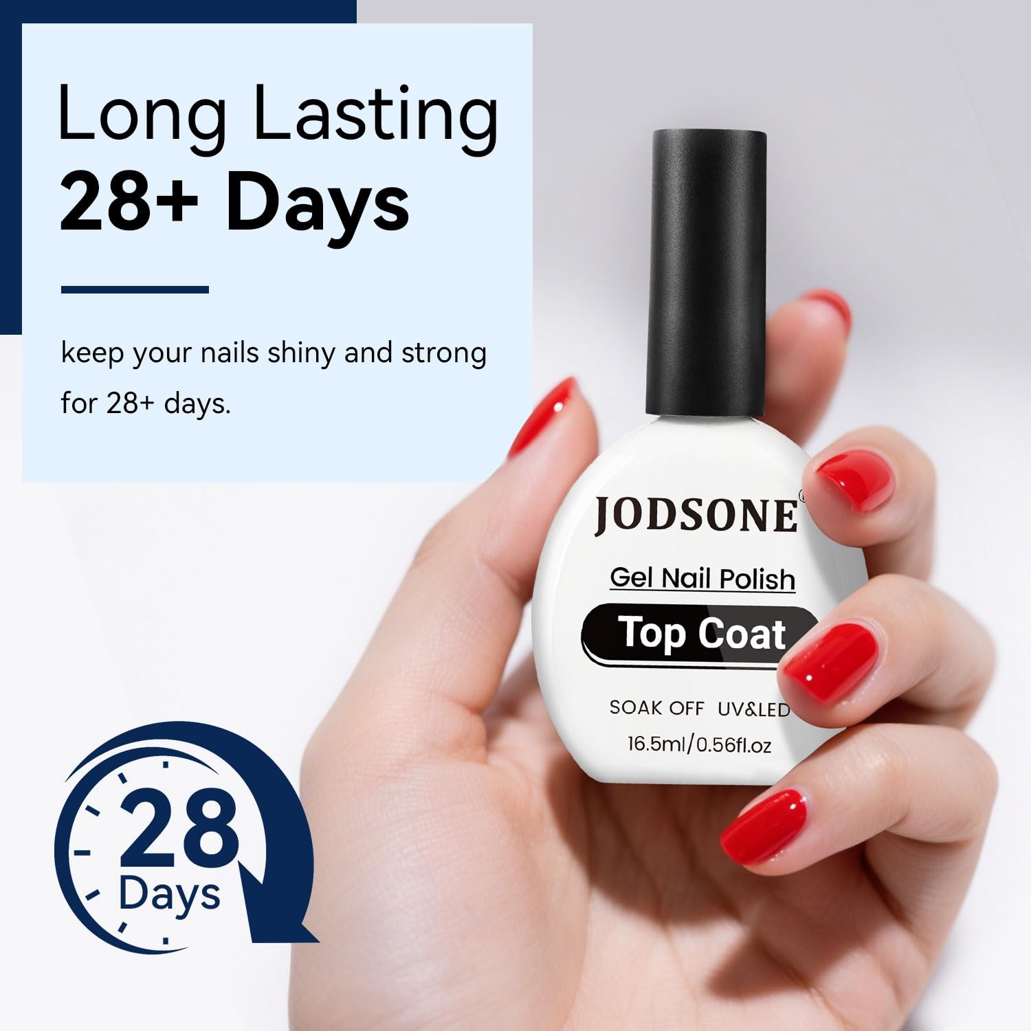 JODSONE 3Pcs 16.5ml Top Coat and Base Coat Set with Gel Nail Remover No Wipe Top Coat Base Need U V Lamp Cured Gel Nail Remover for Quick and Easy Removal At Home(GN008) - view 4