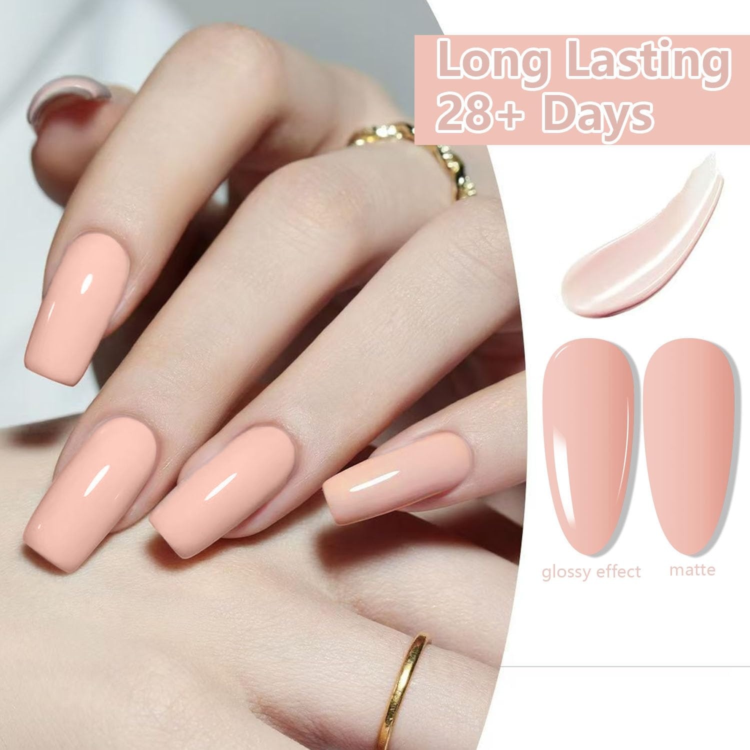 JODSONE Gel Nail Polish 16.5ml Light Nude Gel Polish Nail Soak Off U V LED Nail Lamp Art Manicure Salon DIY Home Gift for Women Girls - view 2