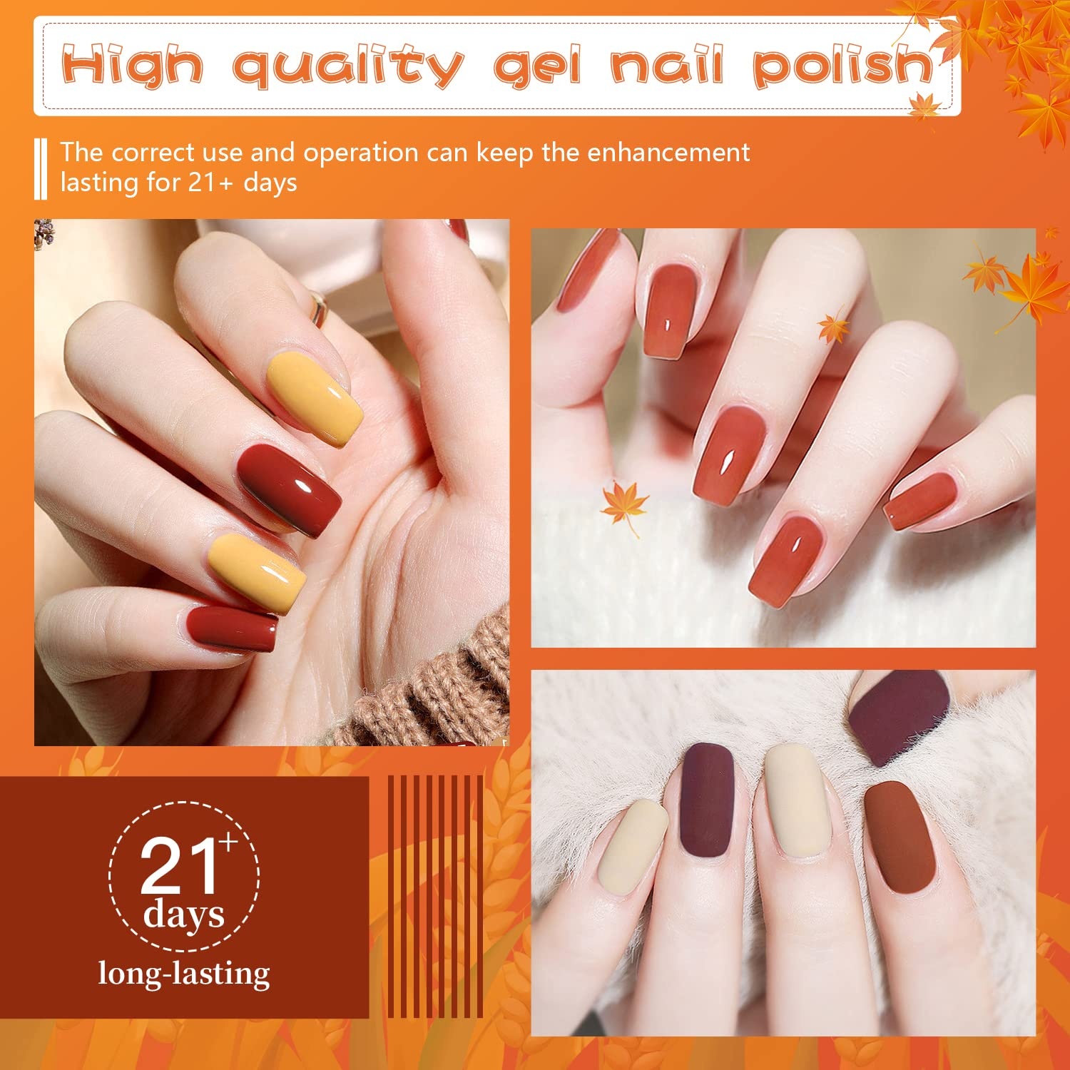 JODSONE 23 PCS Gel Nail Polish Set with Base Glossy and Matte Top Coat Multicolored Gel Nail Long Lasting Suitable for All Seasons(32KIT-Color 8) - view 3