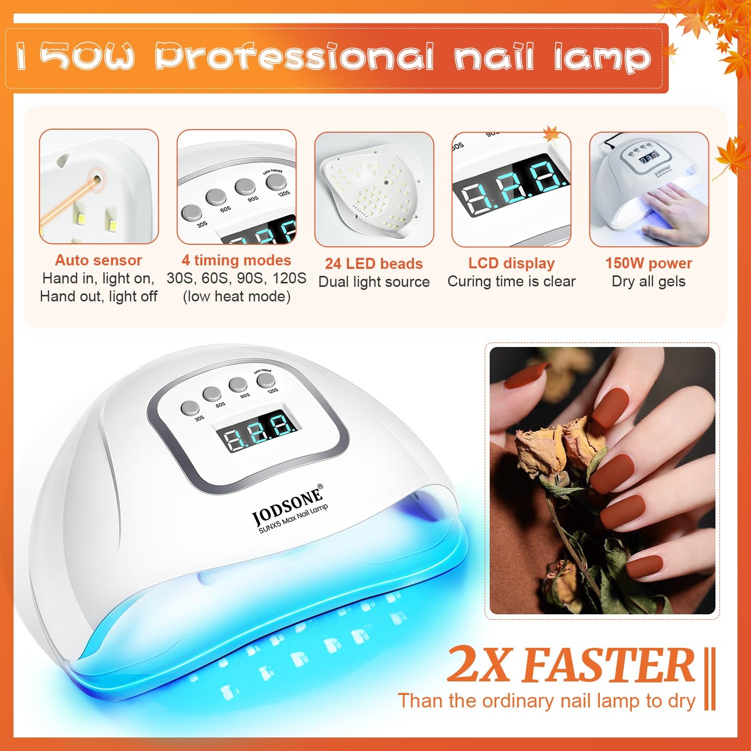 JODSONE 23 PCS Gel Nail Polish Set with Base Glossy and Matte Top Coat Multicolored Gel Nail Long Lasting Suitable for All Seasons(32KIT-Color 8) - view 4