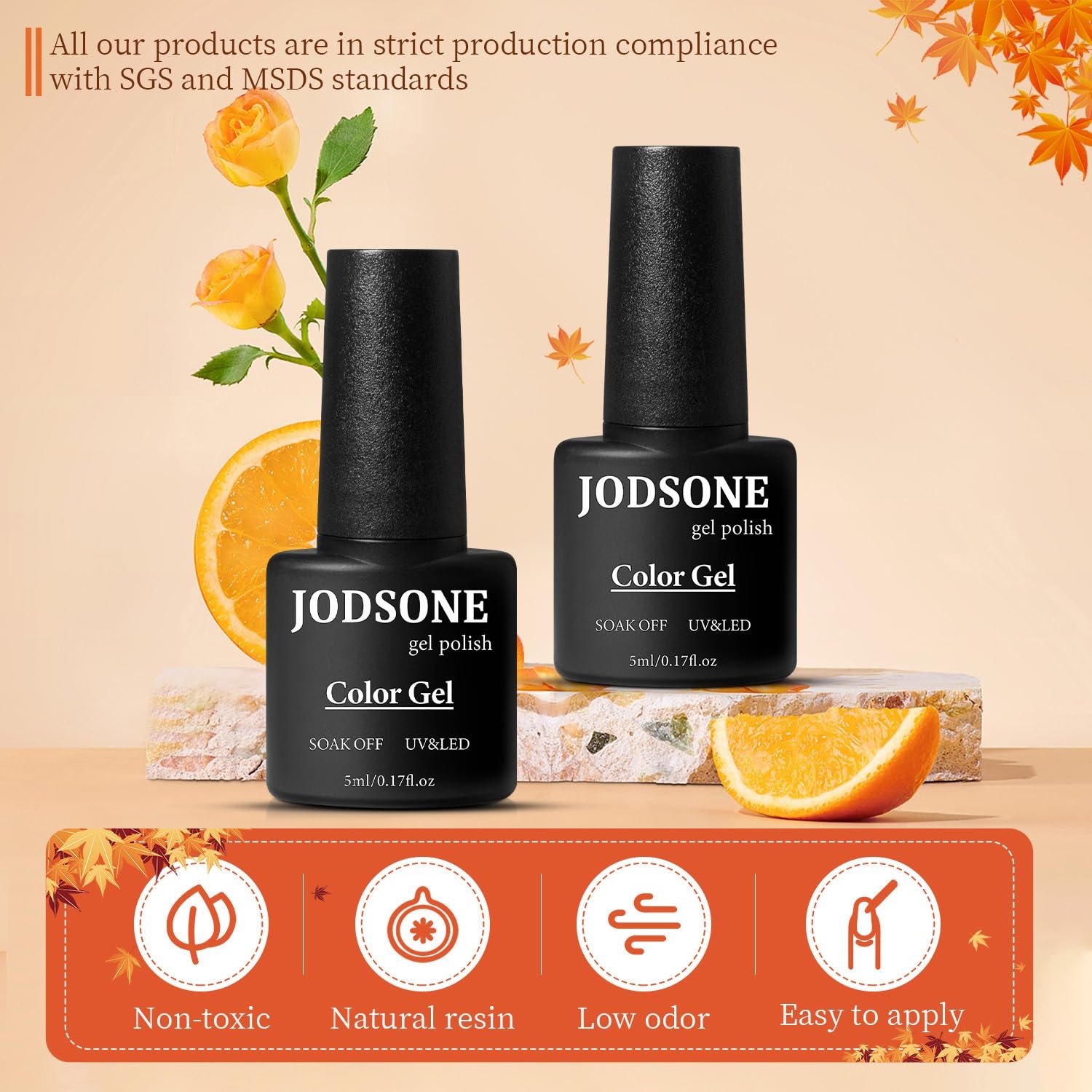 JODSONE 23 PCS Gel Nail Polish Set with Base Glossy and Matte Top Coat Multicolored Gel Nail Long Lasting Suitable for All Seasons(32KIT-Color 8) - view 5