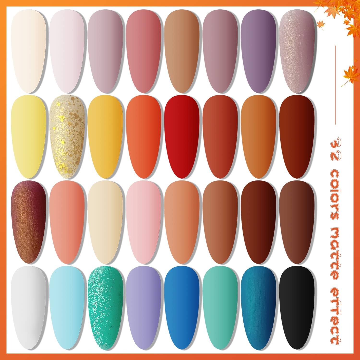 JODSONE 23 PCS Gel Nail Polish Set with Base Glossy and Matte Top Coat Multicolored Gel Nail Long Lasting Suitable for All Seasons(32KIT-Color 8) - view 7