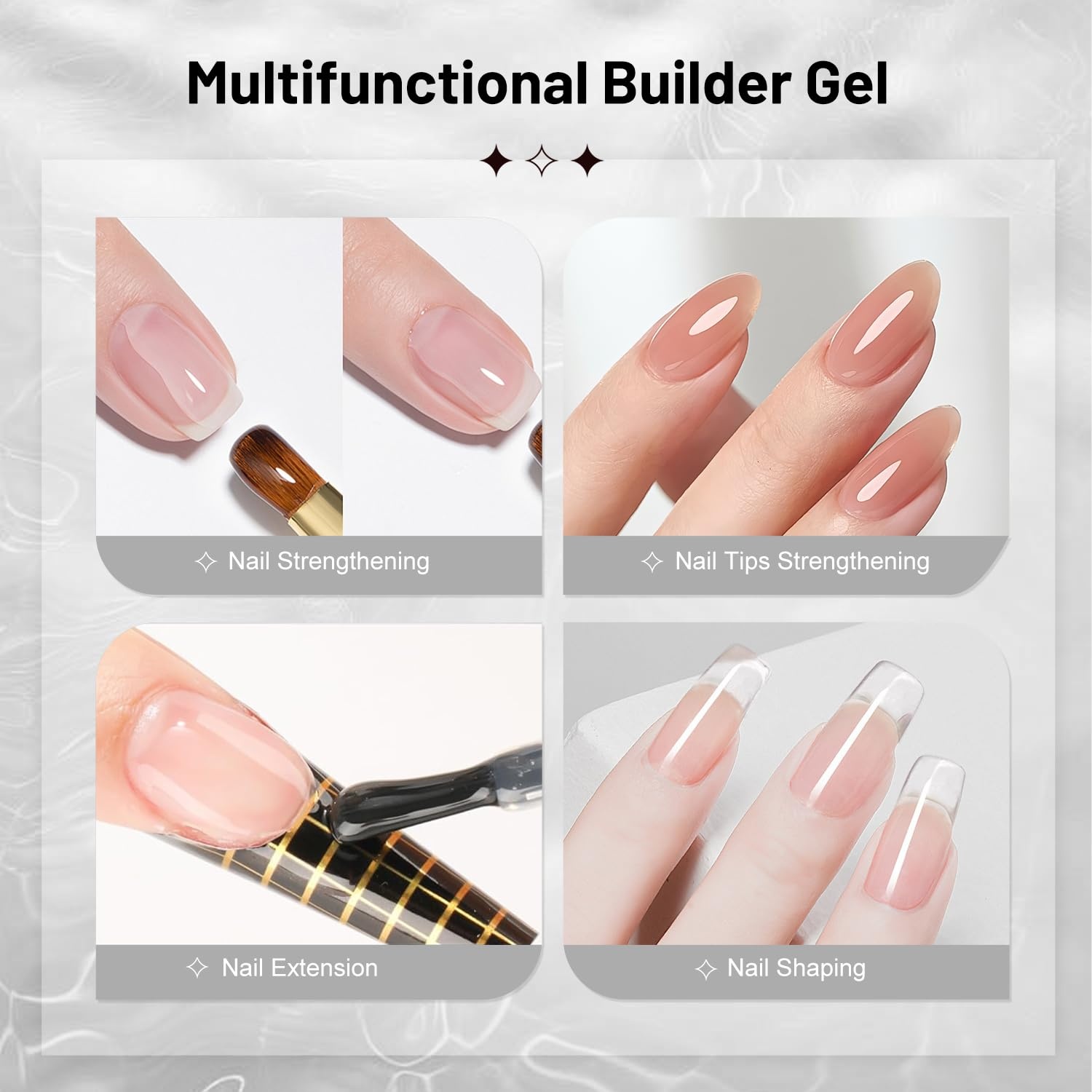 JODSONE Rubber Base Builder Gel for Nails,16.5ML 3-in-1 Nude Pink Rubber Base Gel Polish for Nail Thickening Solution Strengthen,Apex Building,Enhance(10ML 2pcs Builder Gel) - view 5