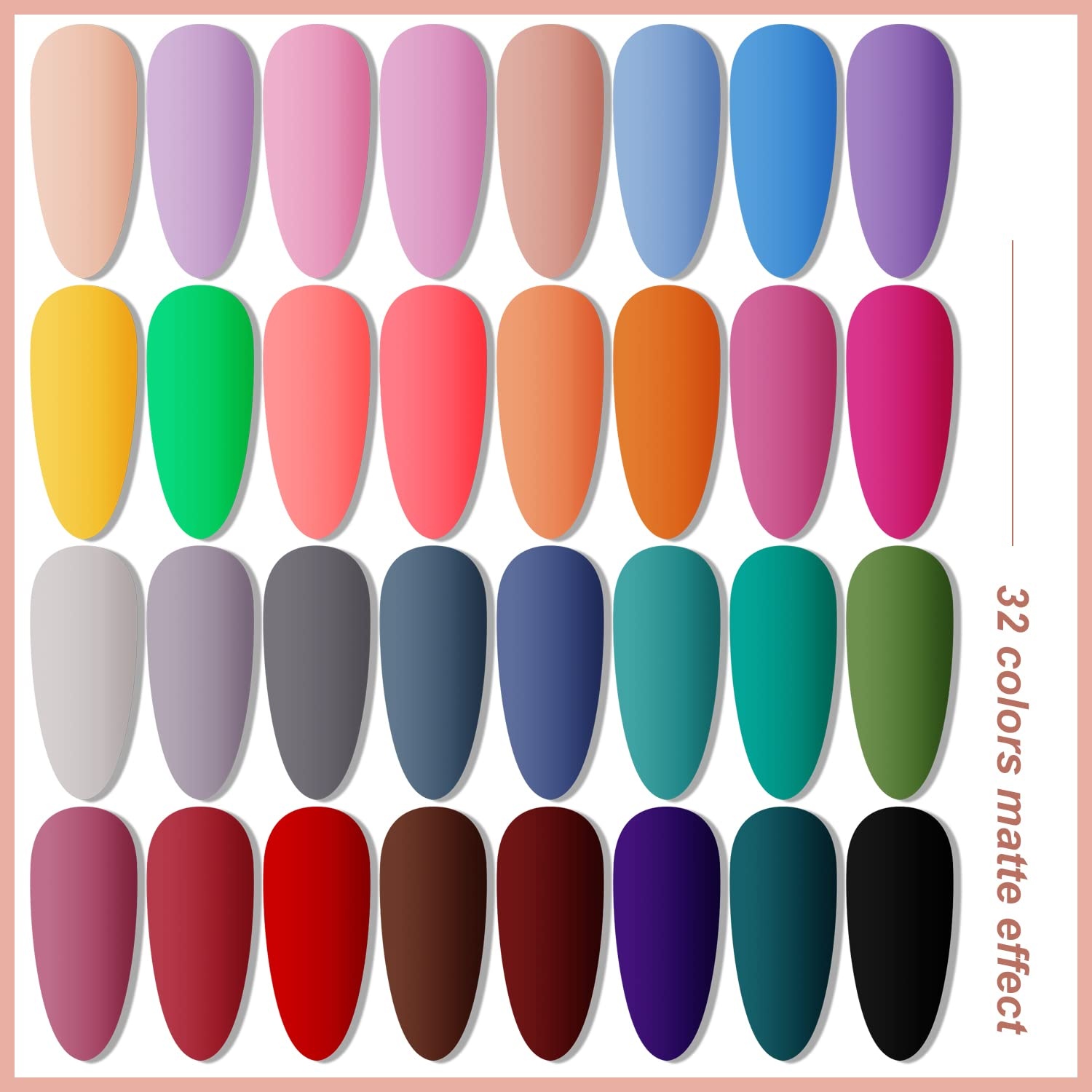 JODSONE 23 PCS Gel Nail Polish Set with Base Glossy and Matte Top Coat Multicolored Gel Nail Long Lasting Suitable for All Seasons(32KIT-Color 7) - view 7