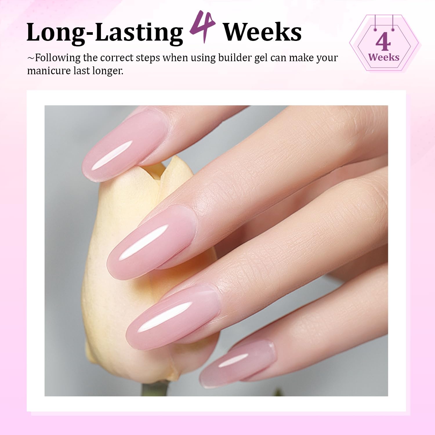JODSONE Builder Gel for Nails,4Pcs 10ML Builder Gel Set, Nail Apex and Extension Strengthener Hard Need to Cured by Nail Lamp,Clear White Pink Brown(GJ01-GJ04) - view 4