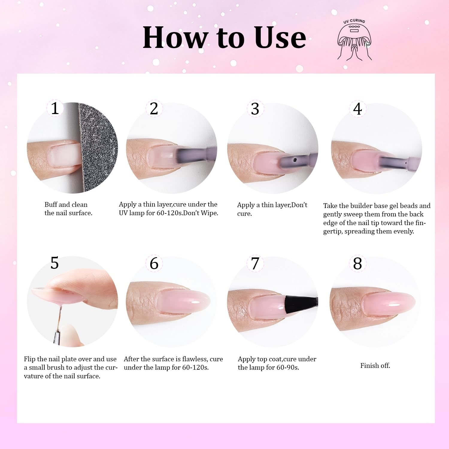 JODSONE Builder Gel for Nails,4Pcs 10ML Builder Gel Set, Nail Apex and Extension Strengthener Hard Need to Cured by Nail Lamp,Clear White Pink Brown(GJ01-GJ04) - view 5