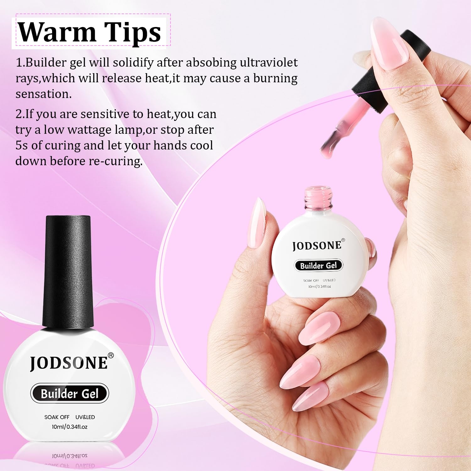 JODSONE Builder Gel for Nails,4Pcs 10ML Builder Gel Set, Nail Apex and Extension Strengthener Hard Need to Cured by Nail Lamp,Clear White Pink Brown(GJ01-GJ04) - view 7
