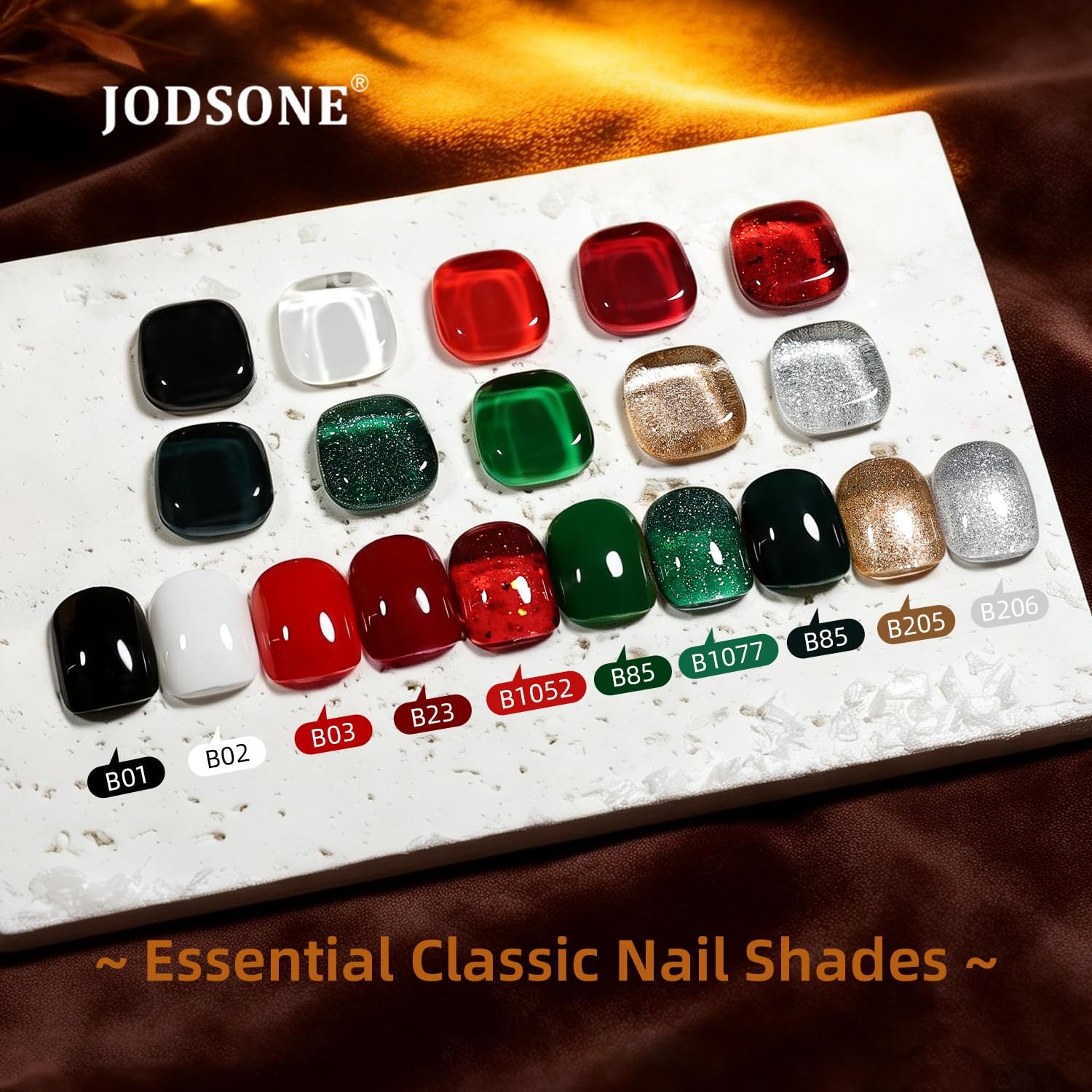 JODSONE 12 PCS Gel Nail Polish Set with Base Coat and Top Coat Limited Red Pink High Gloss Fashion Gifts for Women & Girls(10Color-CD)