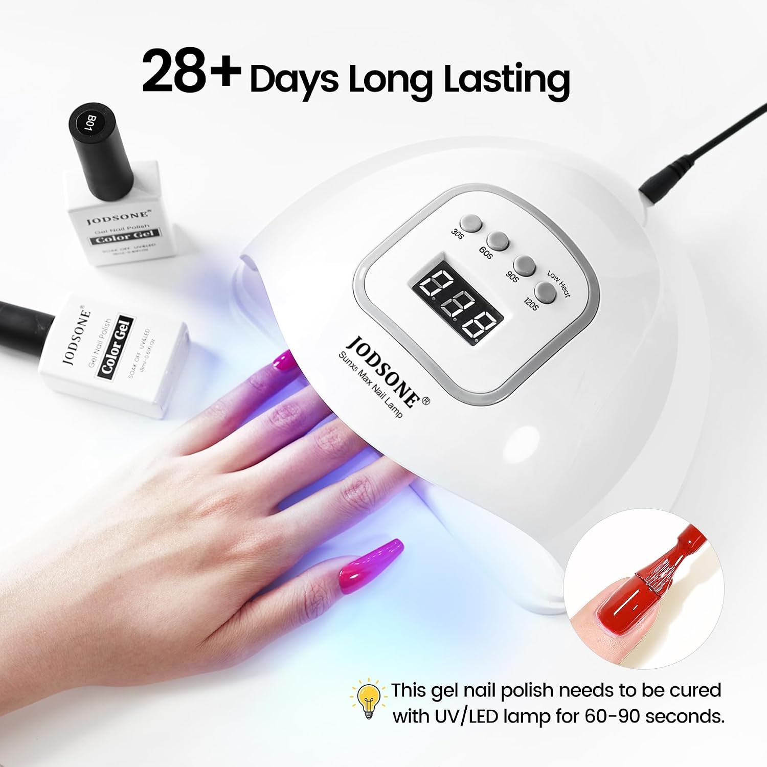 JODSONE Gel Nail Polish 18ml Light Red Gel Polish Long-Lasting Art Design Manicure Salon DIY At Home Soak Off U V LED Nail Art Gifts for Women - view 2
