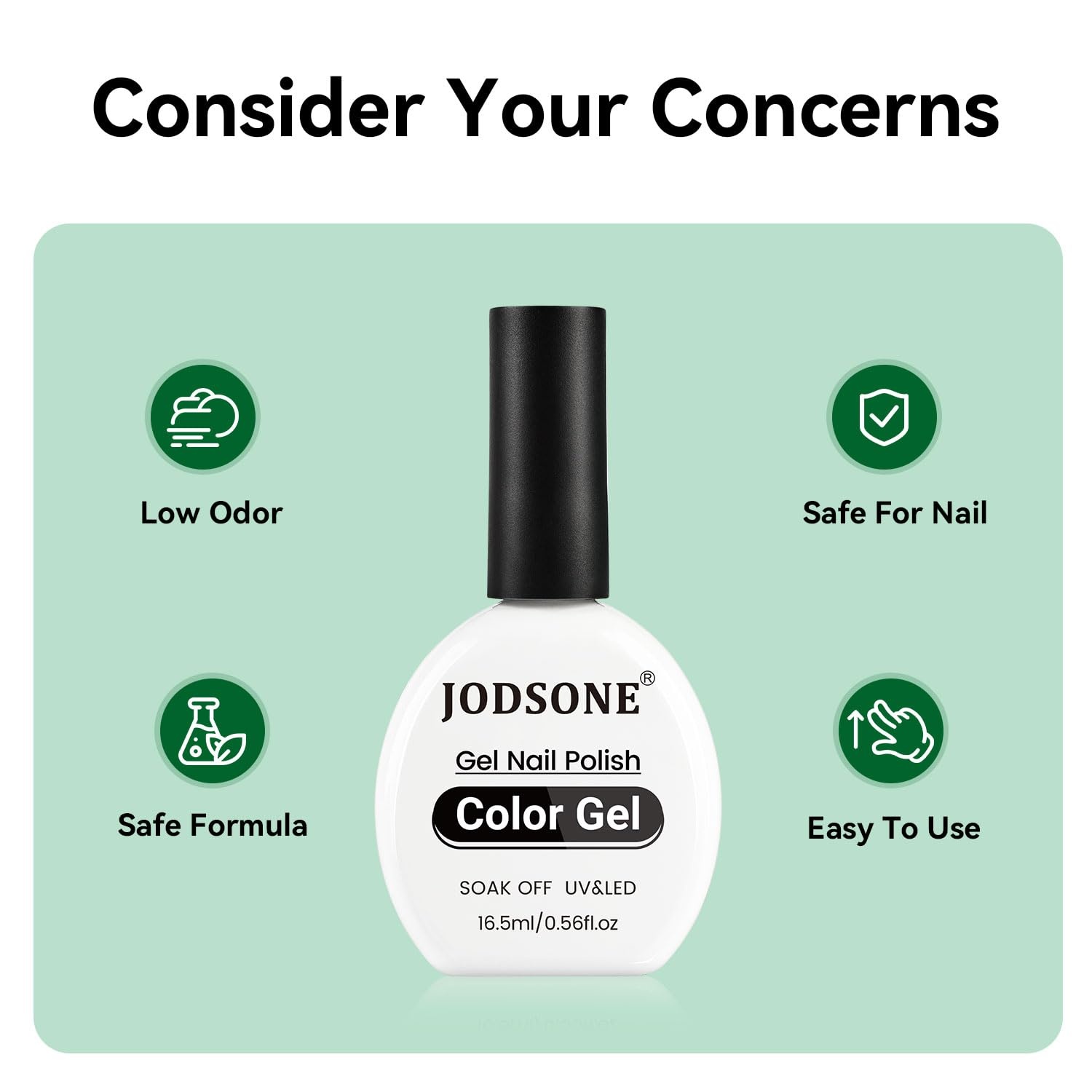 JODSONE 16.5ml Green Gel Nail Polish Dark Green Gel Polish High Gloss Soak Off U V Nail Manicure Salon DIY at Home - view 5