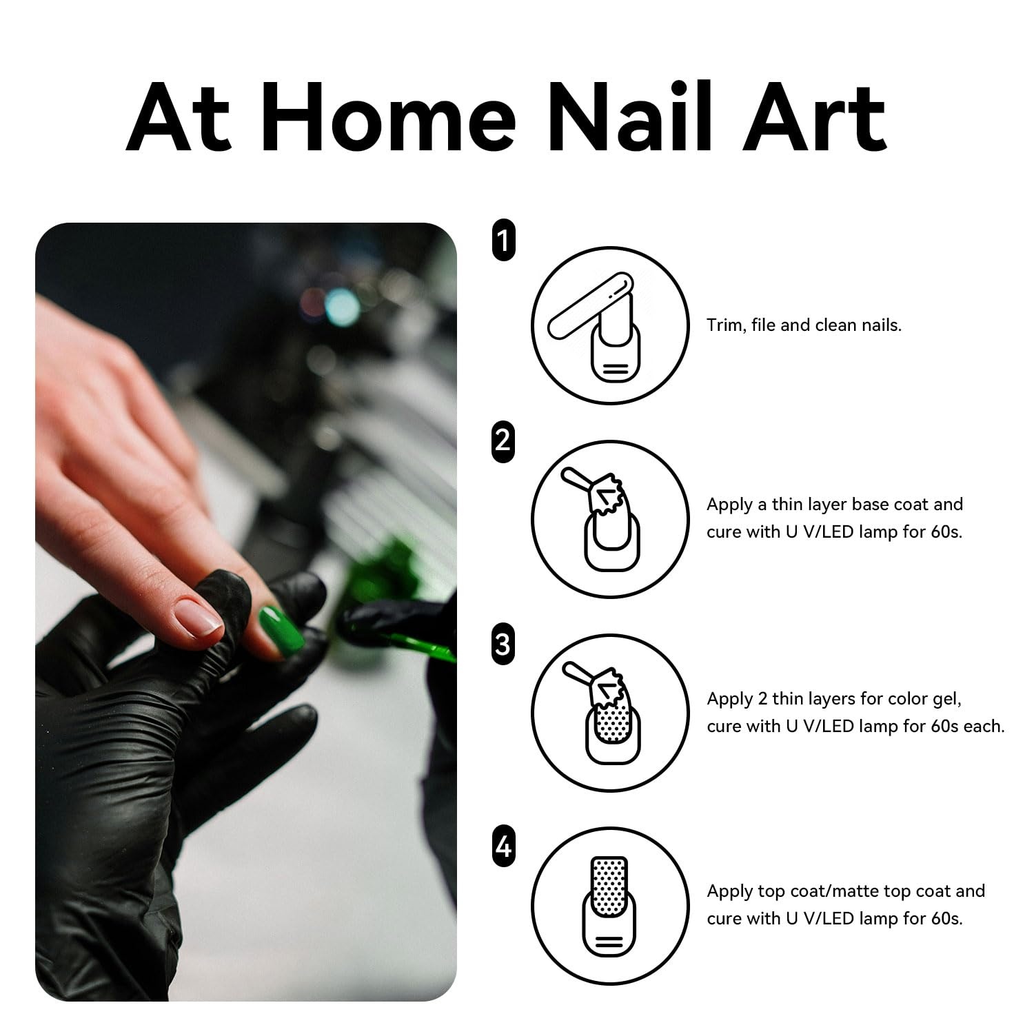 JODSONE 16.5ml Green Gel Nail Polish Dark Green Gel Polish High Gloss Soak Off U V Nail Manicure Salon DIY at Home - view 6