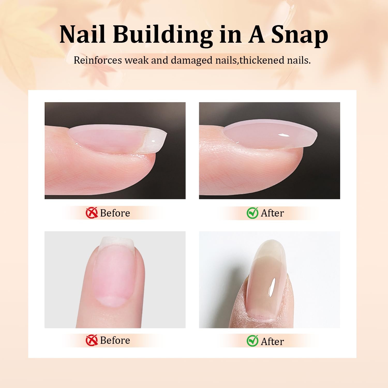 JODSONE Builder Gel for Nails,4Pcs 10ML Builder Gel Set, Nail Apex and Extension Strengthener Hard Need to Cured by Nail Lamp,Clear White Pink Brown(GJ09-GJ12) - view 3