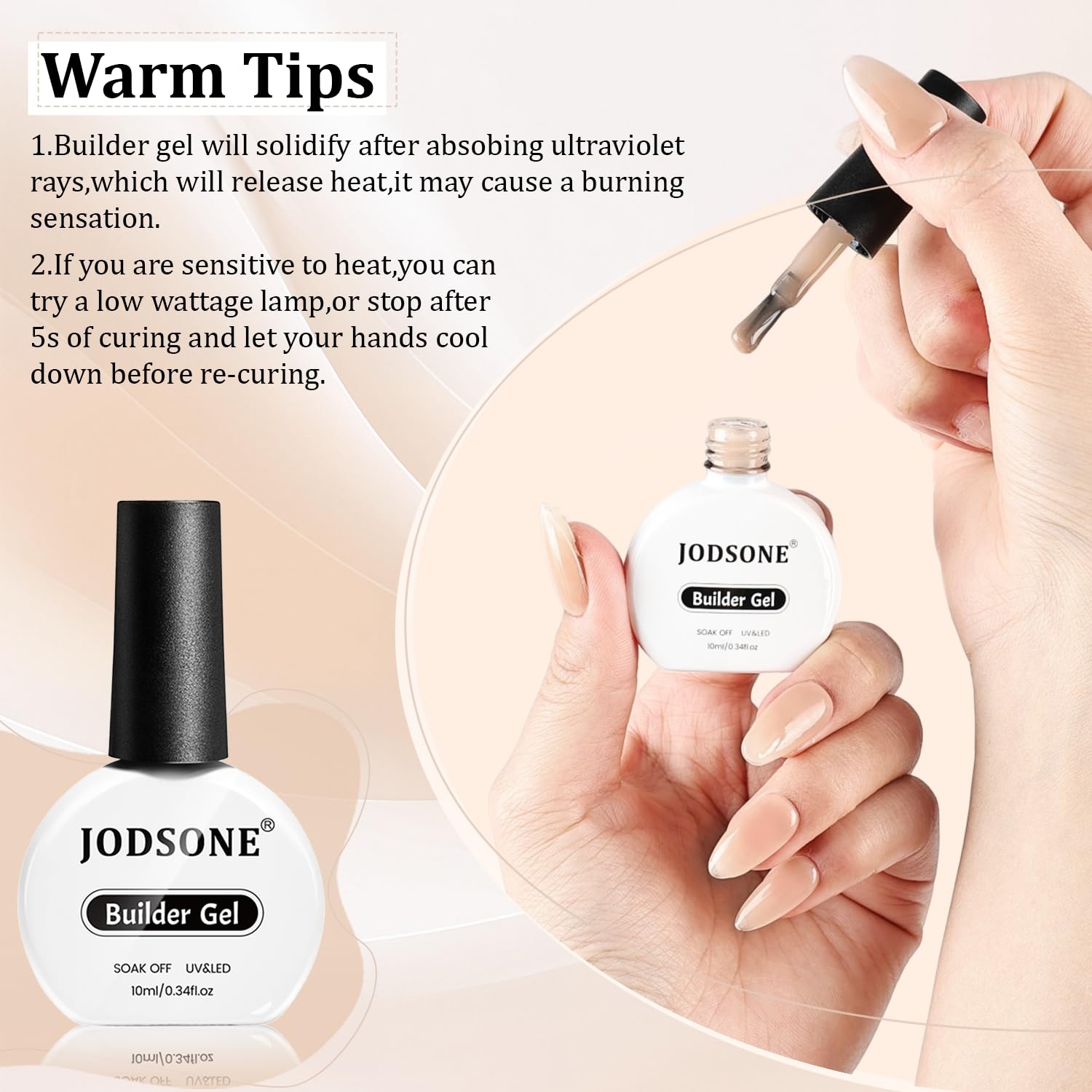 JODSONE Builder Gel for Nails,4Pcs 10ML Builder Gel Set, Nail Apex and Extension Strengthener Hard Need to Cured by Nail Lamp,Clear White Pink Brown(GJ09-GJ12) - view 7