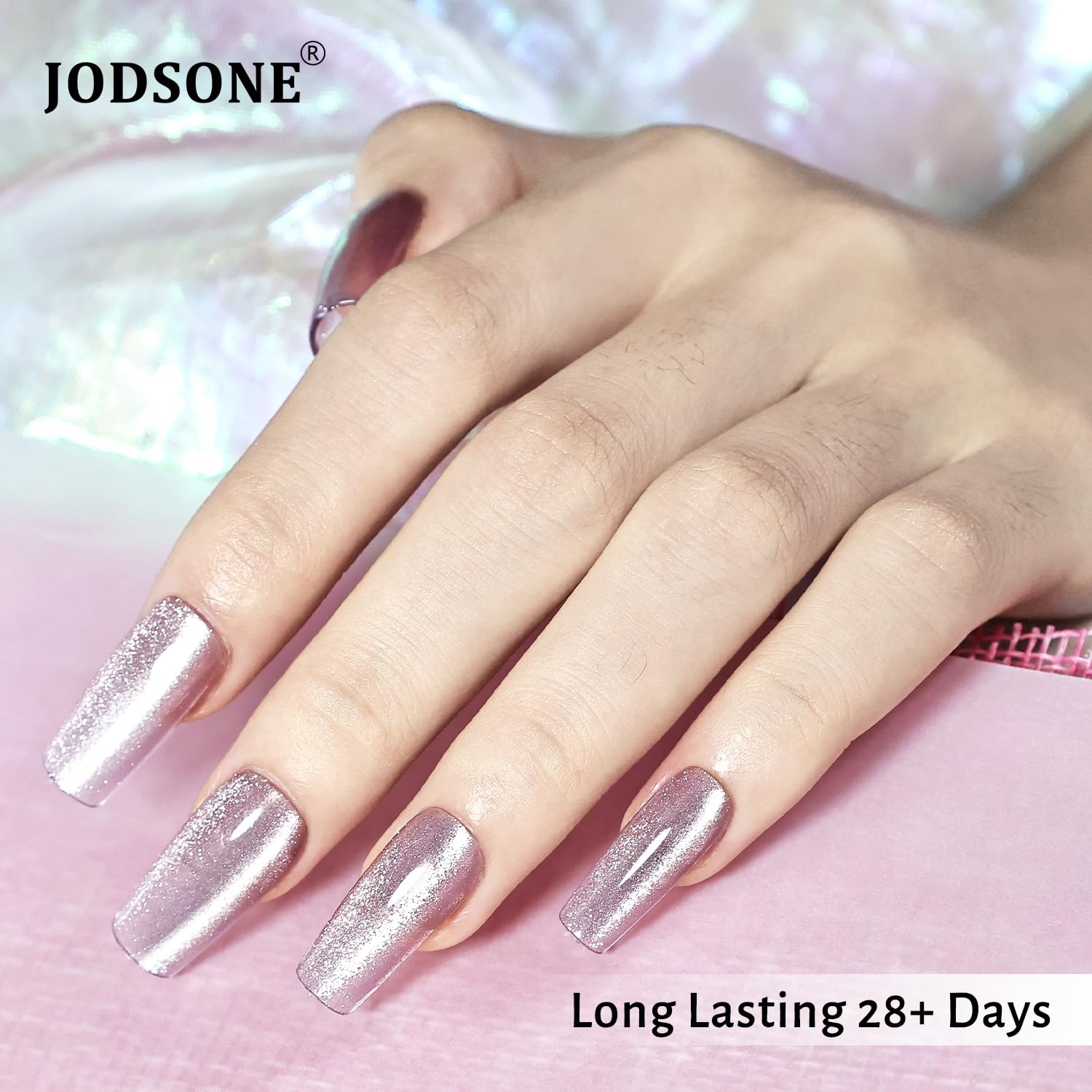 JODSONE 16.5ml Cat Eye Gel Nail Polish Pink Purple Glitter Magnetic Reflective Translucent at Home Salon Design Need U V Curing(Glitter Pink Purple 16.5ml (2723F)) - view 4