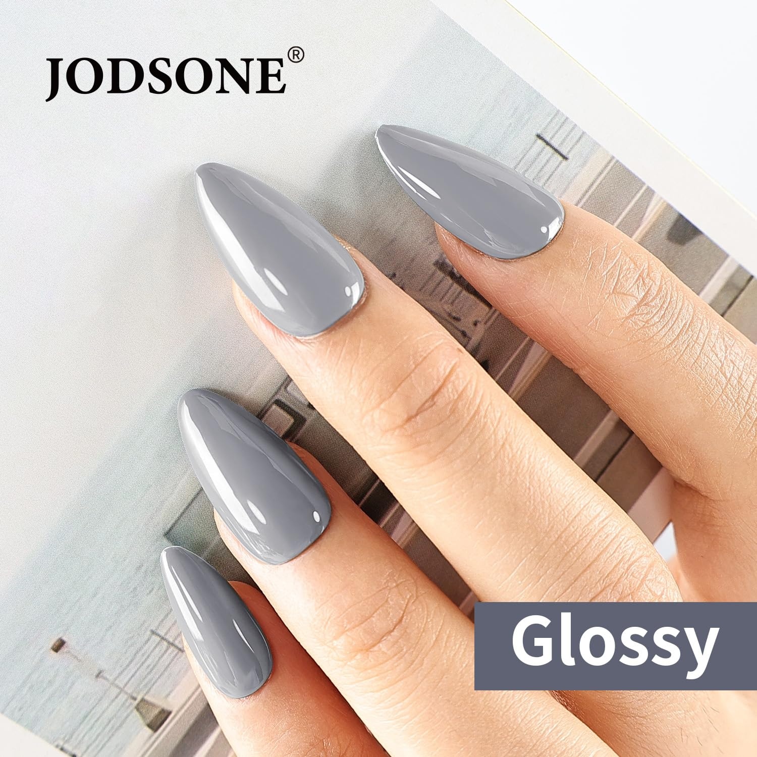 JODSONE 16.5ml Gray Gel Nail Polish Silver Gel Polish High Gloss Soak Off U V Nail Manicure Salon DIY at Home(B27) - view 3