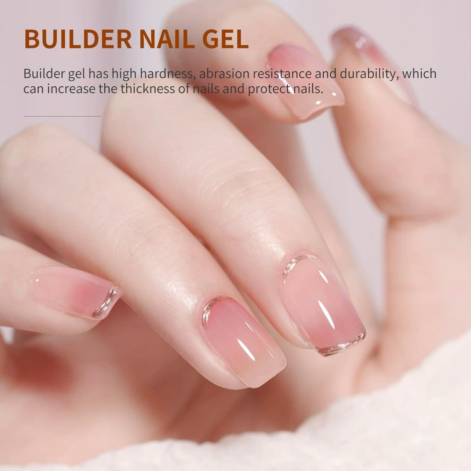 JODSONE Rubber Base Builder Gel for Nails,16.5ML 3-in-1 Nude Pink Rubber Base Gel Polish for Nail Thickening Solution Strengthen,Apex Building,Enhance(16.5ML 1pc Builder Gel)