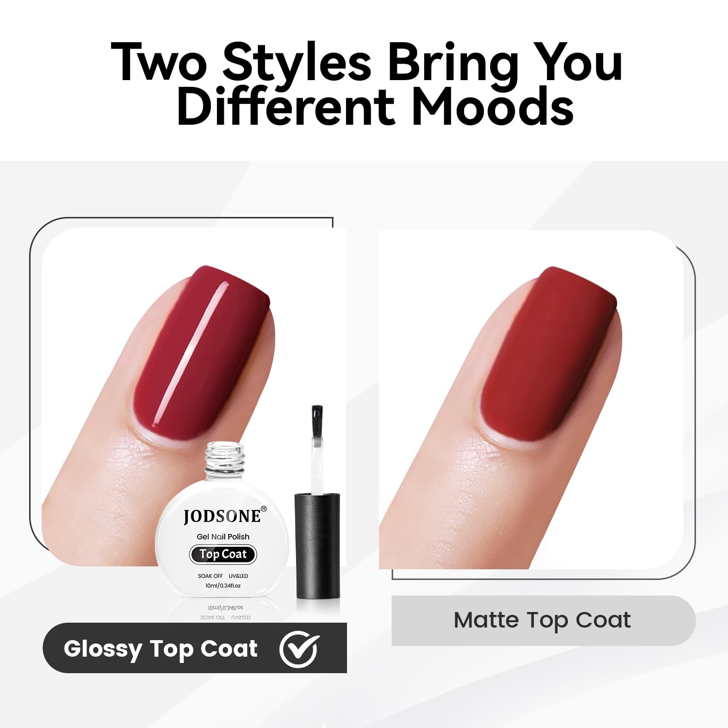 JODSONE 4 Bottle 10ML Nail Primer Base Coat Top Coat and Builder Gel Glossy Durable Long Lasting Gift for Girls at Home Salon Design(Top coat) - view 7