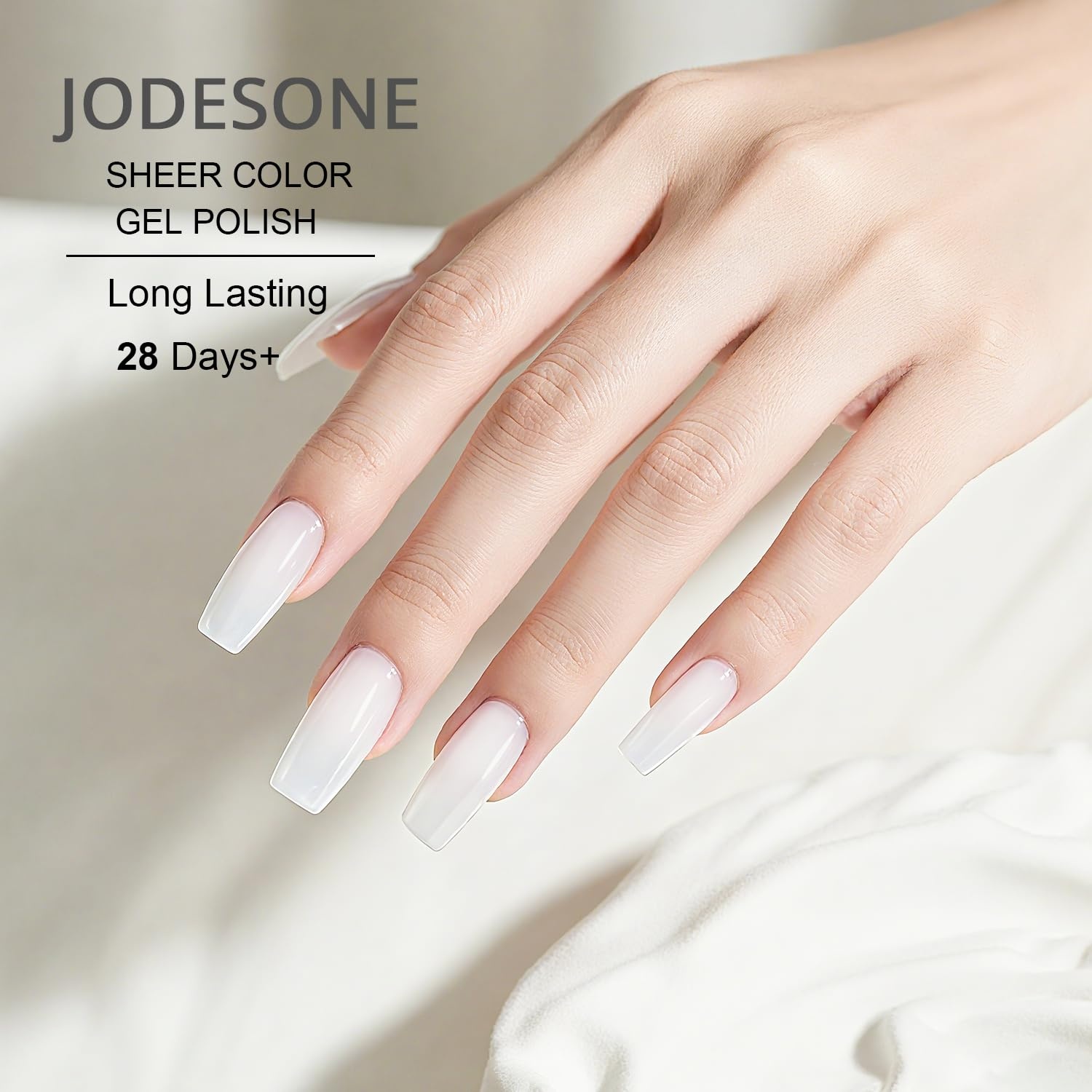 JODSONE 18ml Nude Jelly Gel Nail Polish Soak Off UV LED Art Manicure Salon DIY at Home Gift for Women(Jelly White) - view 3
